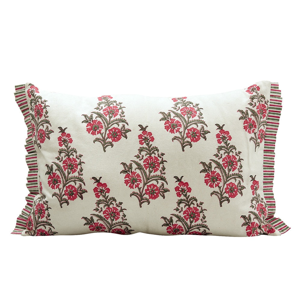Wooden Block Print Throw Pillow Cushion Cover…