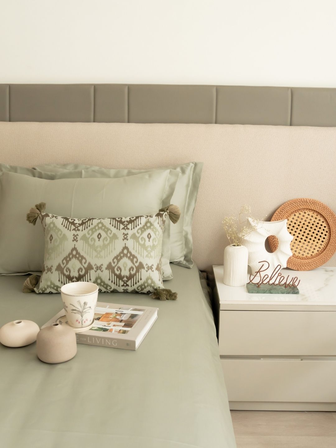 Perth Sage Green Treasure Bedsheet Set