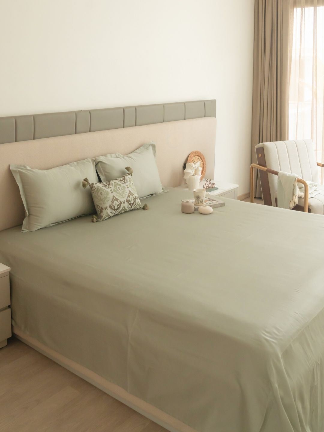 Perth Sage Green Treasure Bedsheet Set