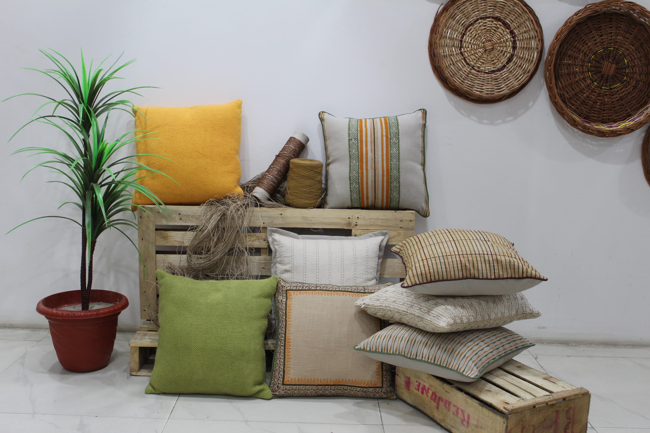 Embroidered Sofa, Car, Office Cushion Cover Ivory Color 1 Piece (16" X 16")…