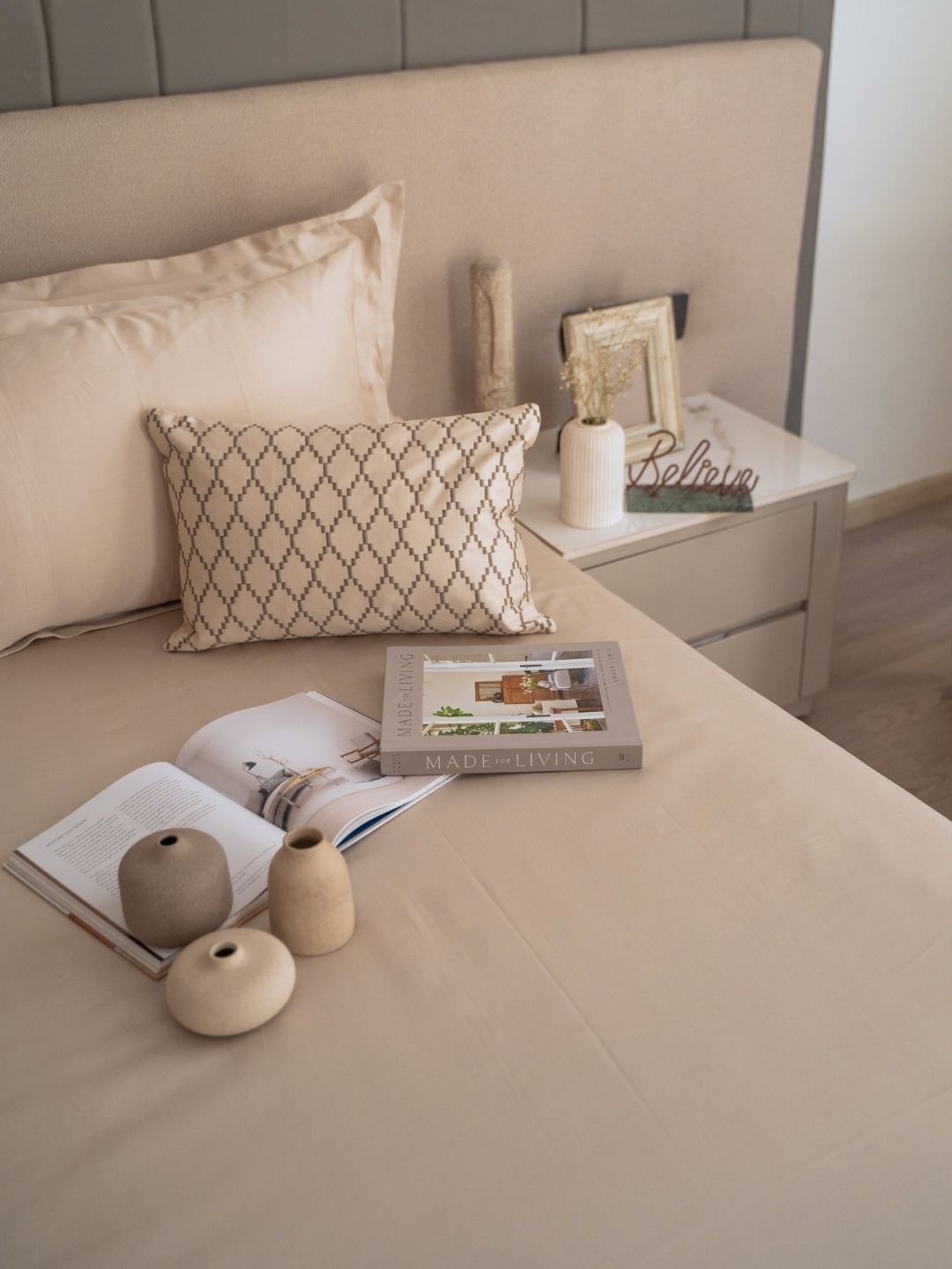 Solasta Oats Beige Treasure Bedsheet Set