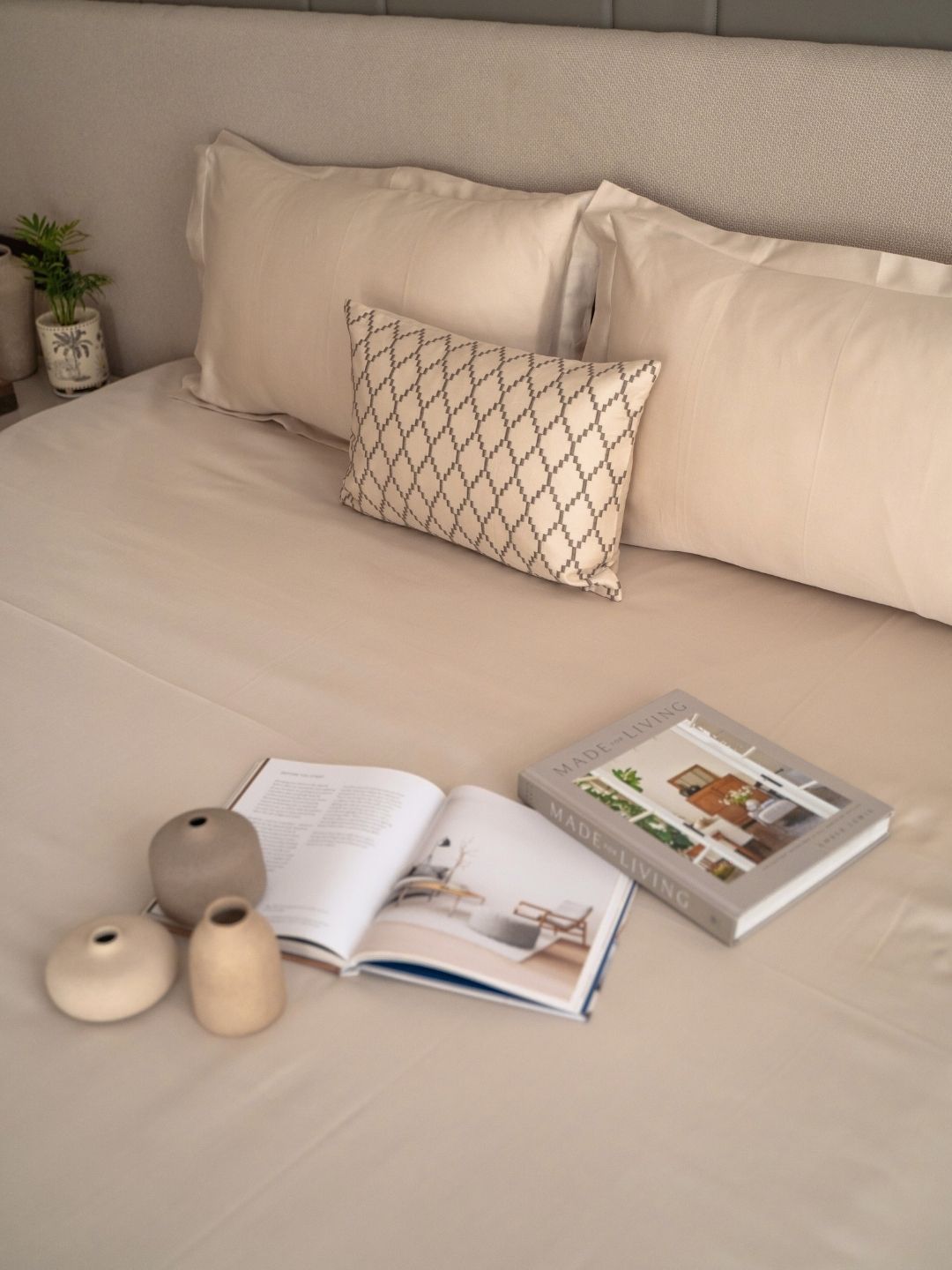 Solasta Oats Beige Treasure Bedsheet Set