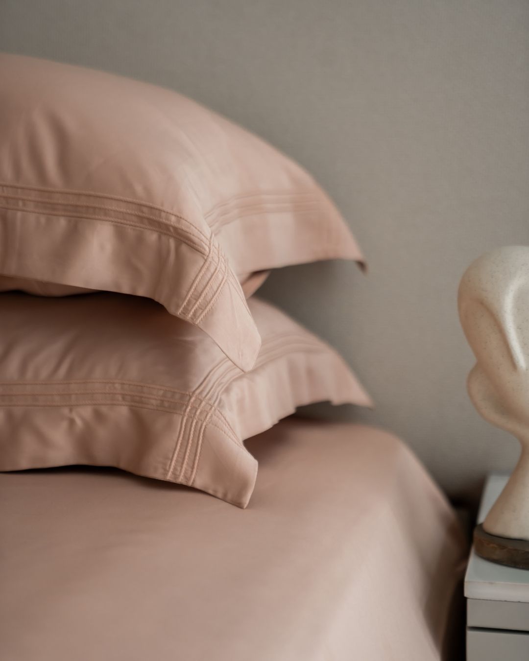 Creme Pleated Bamboo Bedsheet Set
