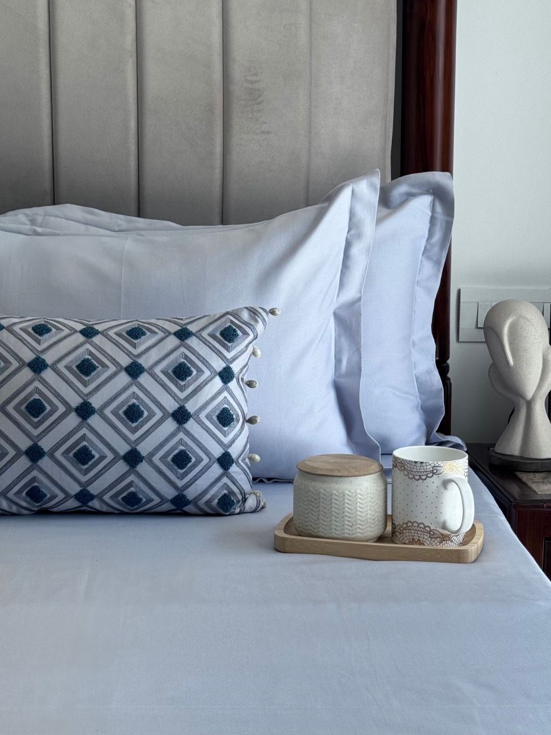 Dublin Smoke Blue Treasure Bedsheet Set