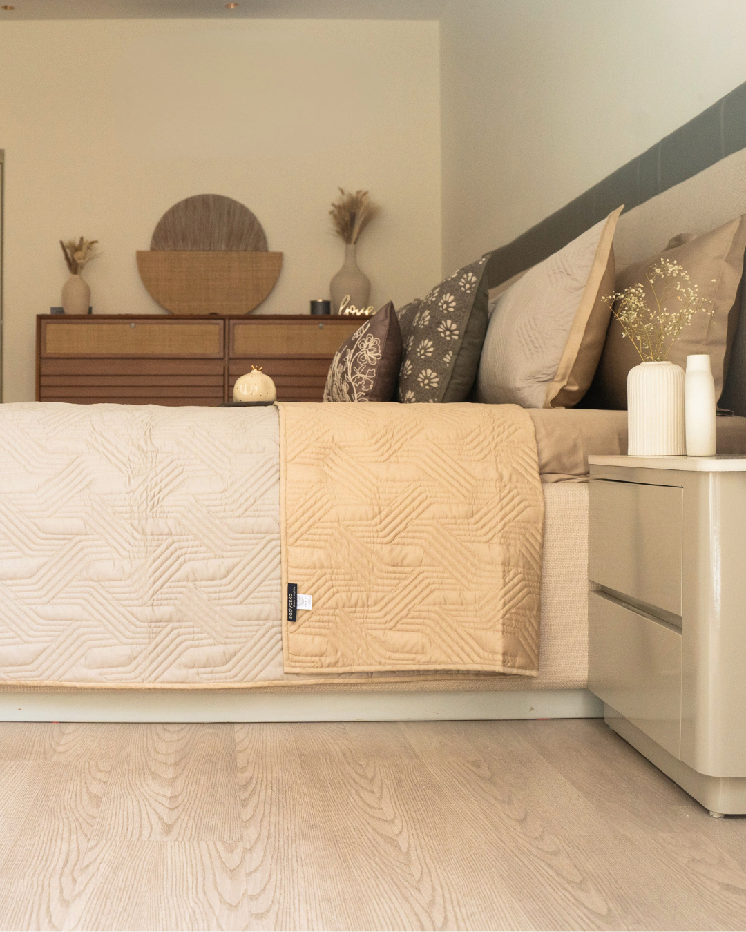 Magnolia Sand And Beige Cotton Rich Trousseau Set (10 PC Set)