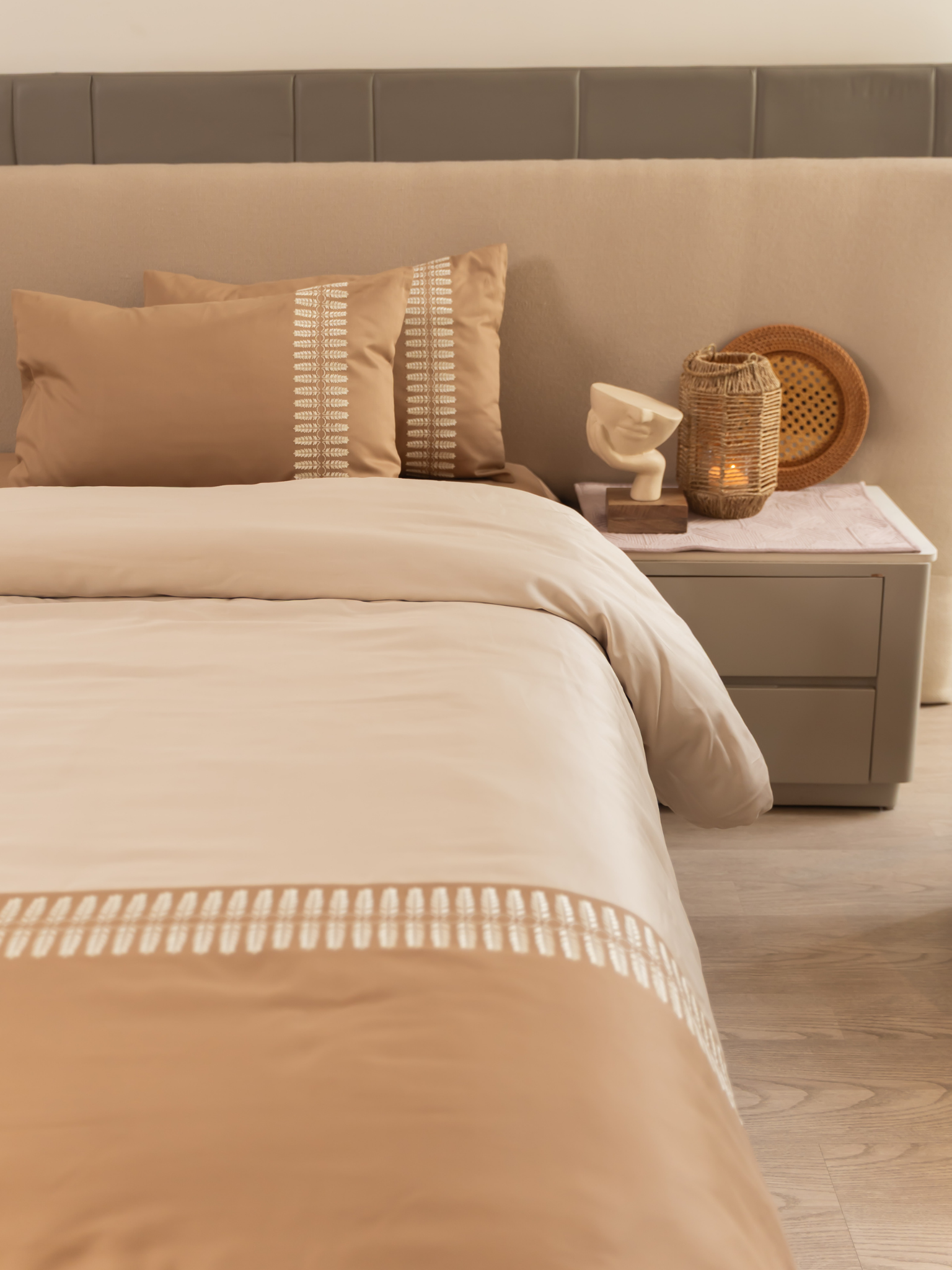 Elise Hazel Beige Oats Beige Dreams Duvet Cover