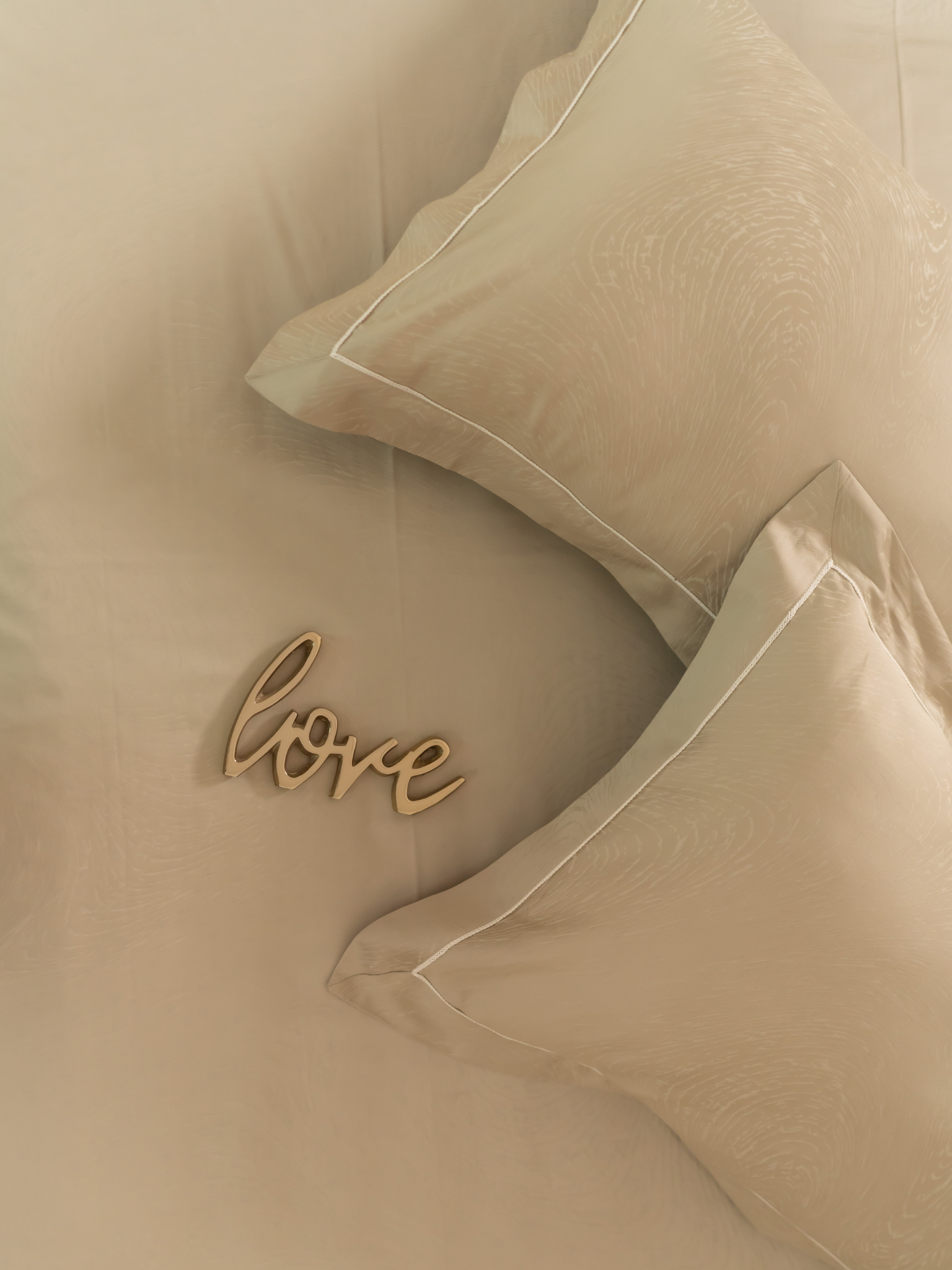 Golden Sand Premium Tencel Jacquard Bedsheet Set with Lace
