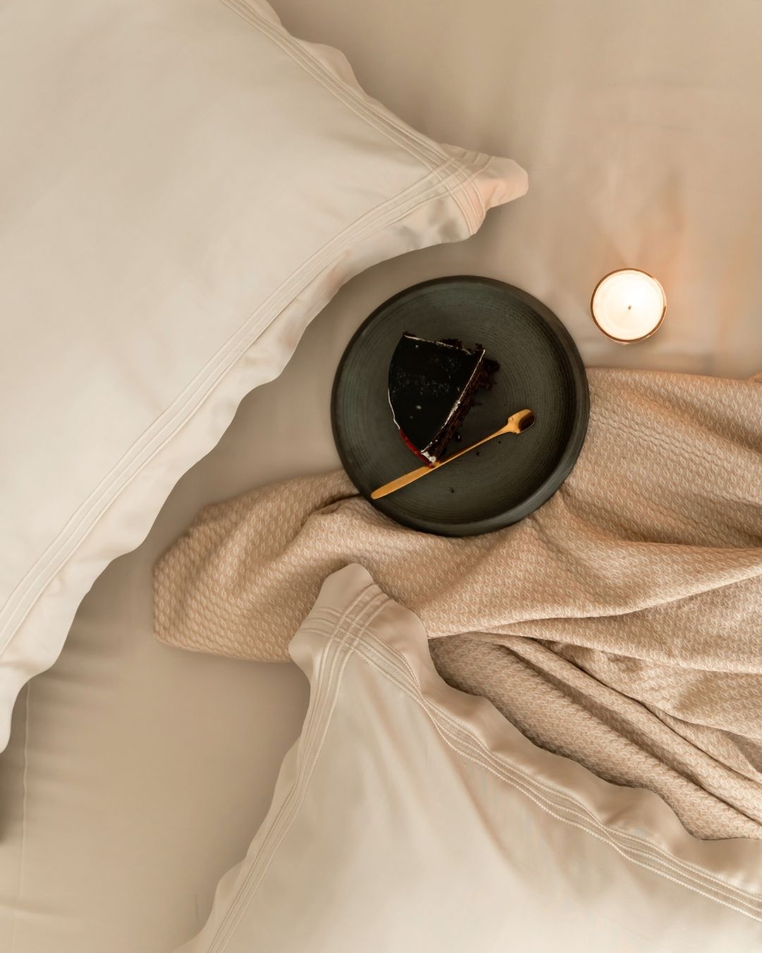 Ecru Pleated Bamboo Bedsheet Set