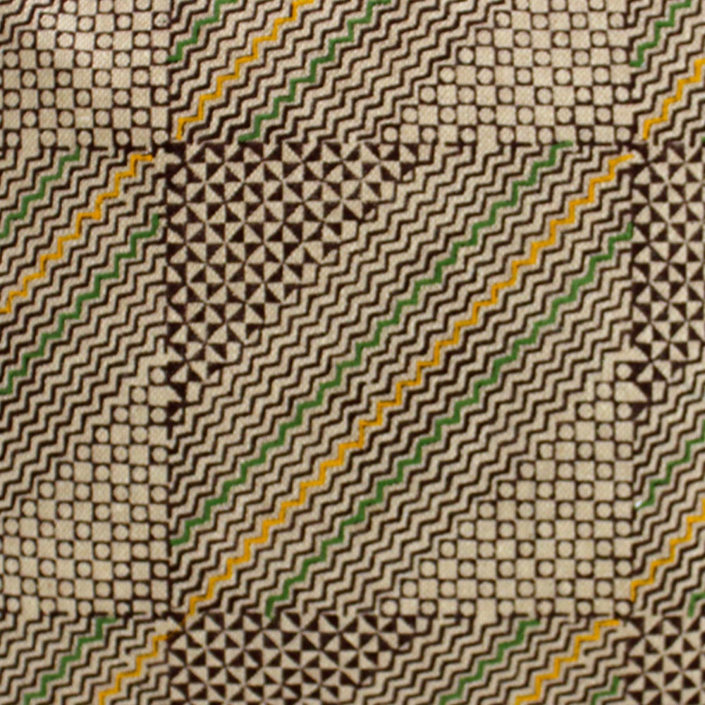 Block Printed and Embroidered Cotton Cushion Cover Gold Color 1 Piece (16" X 16")…