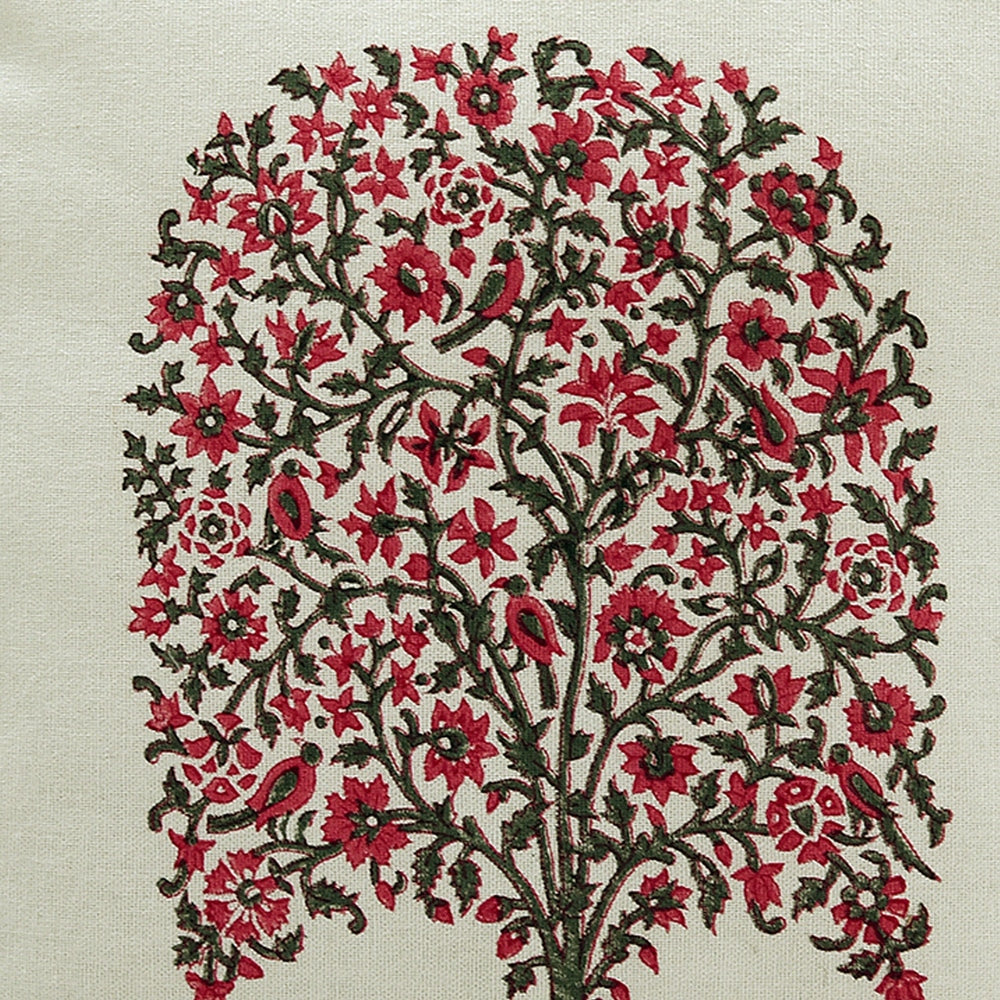 Floral Design Square Block Print Cotton Cushion Cover 16"x16" Bedroom, Living Room, Patio Cushion Covers with Zippers…