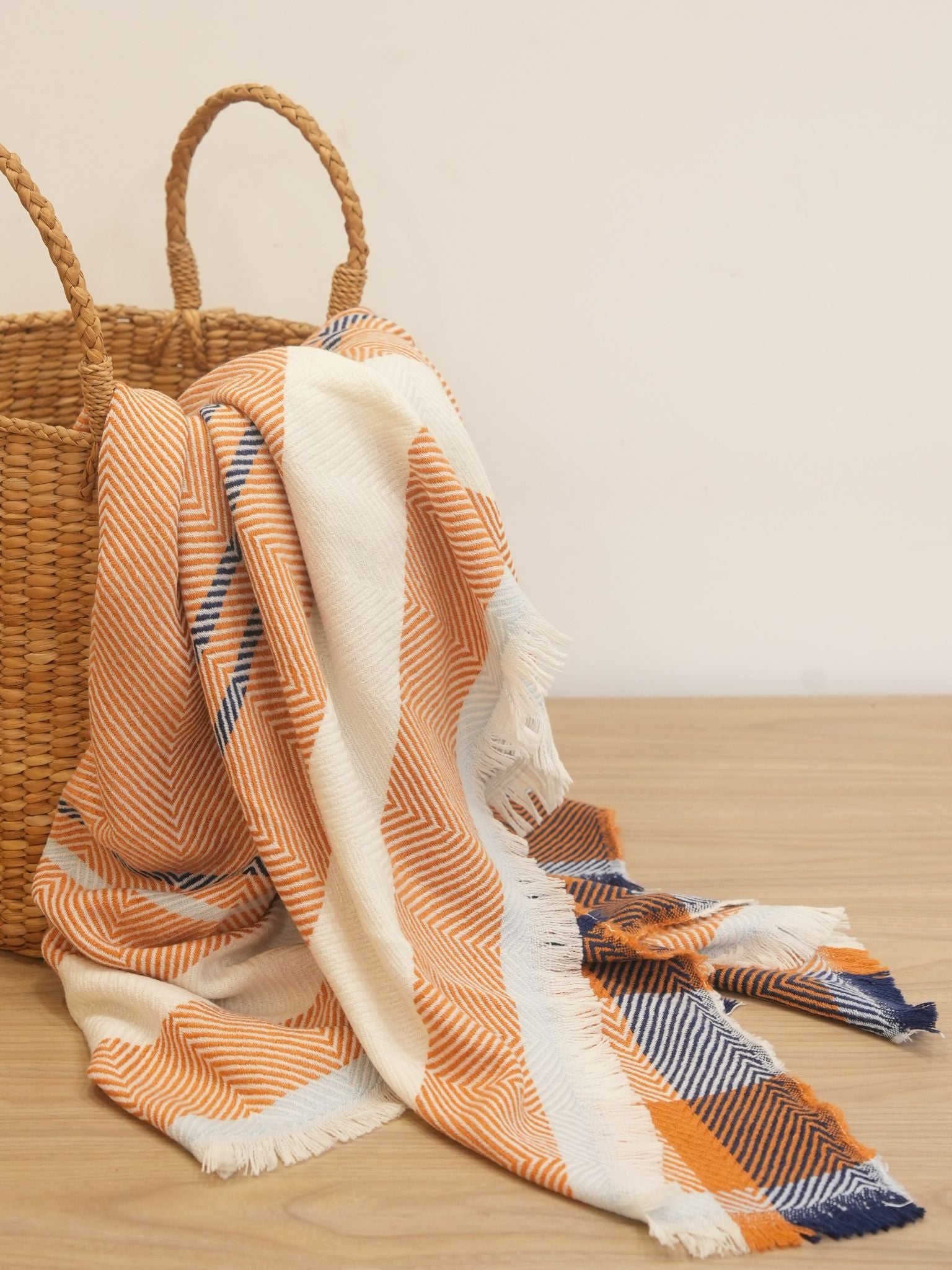 Rust Cashmere Woolen Throw