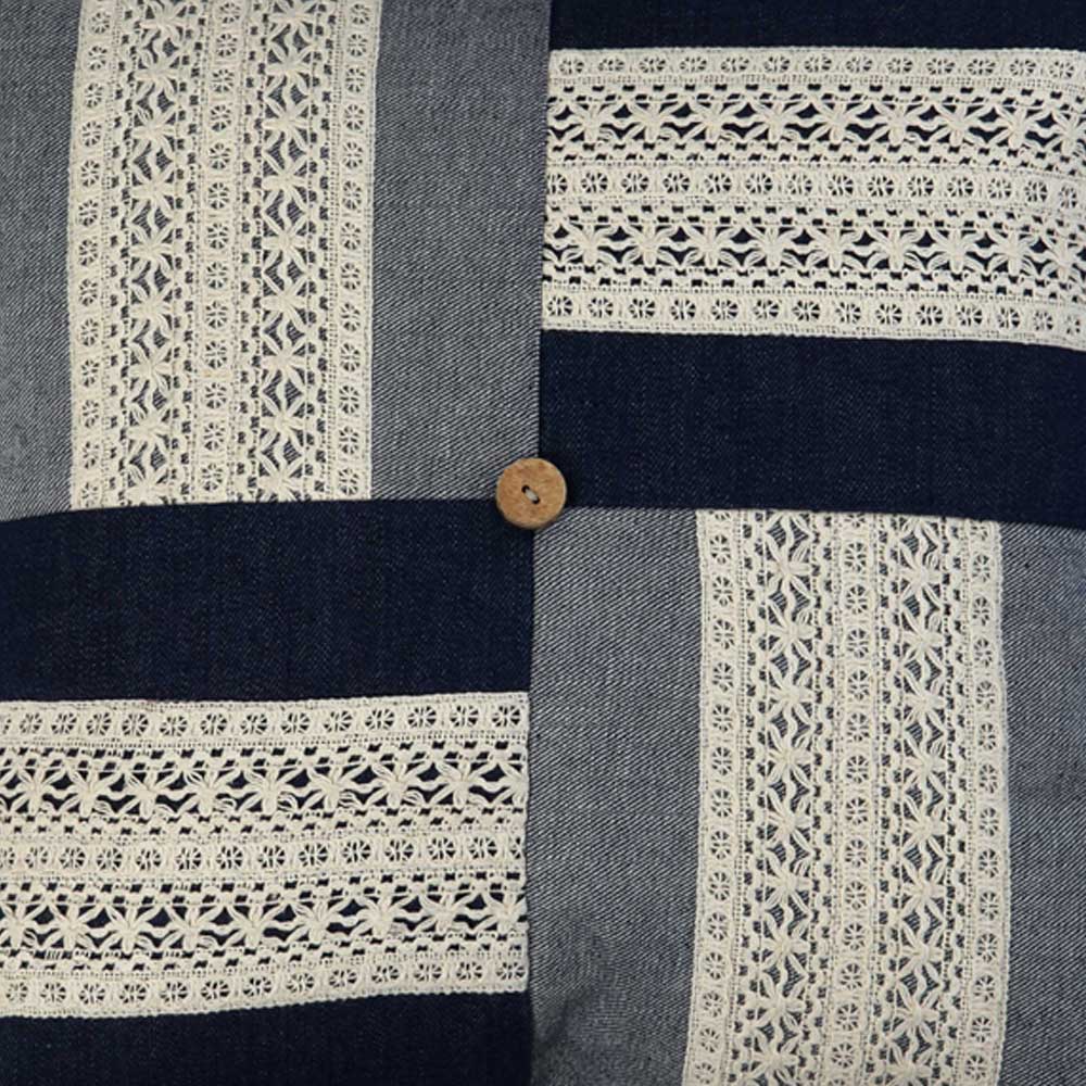 Rica Handmade Denim Patchwork Cushion Cover Sofa, Car, Chair, Living Room, Bedroom, Office, Patio, Traditional Decorative Pillow Cushion Case 16" X 16"…