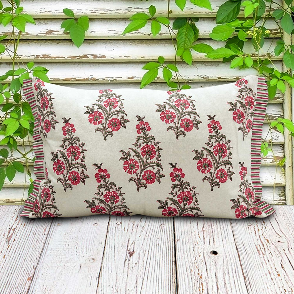 Wooden Block Print Throw Pillow Cushion Cover…