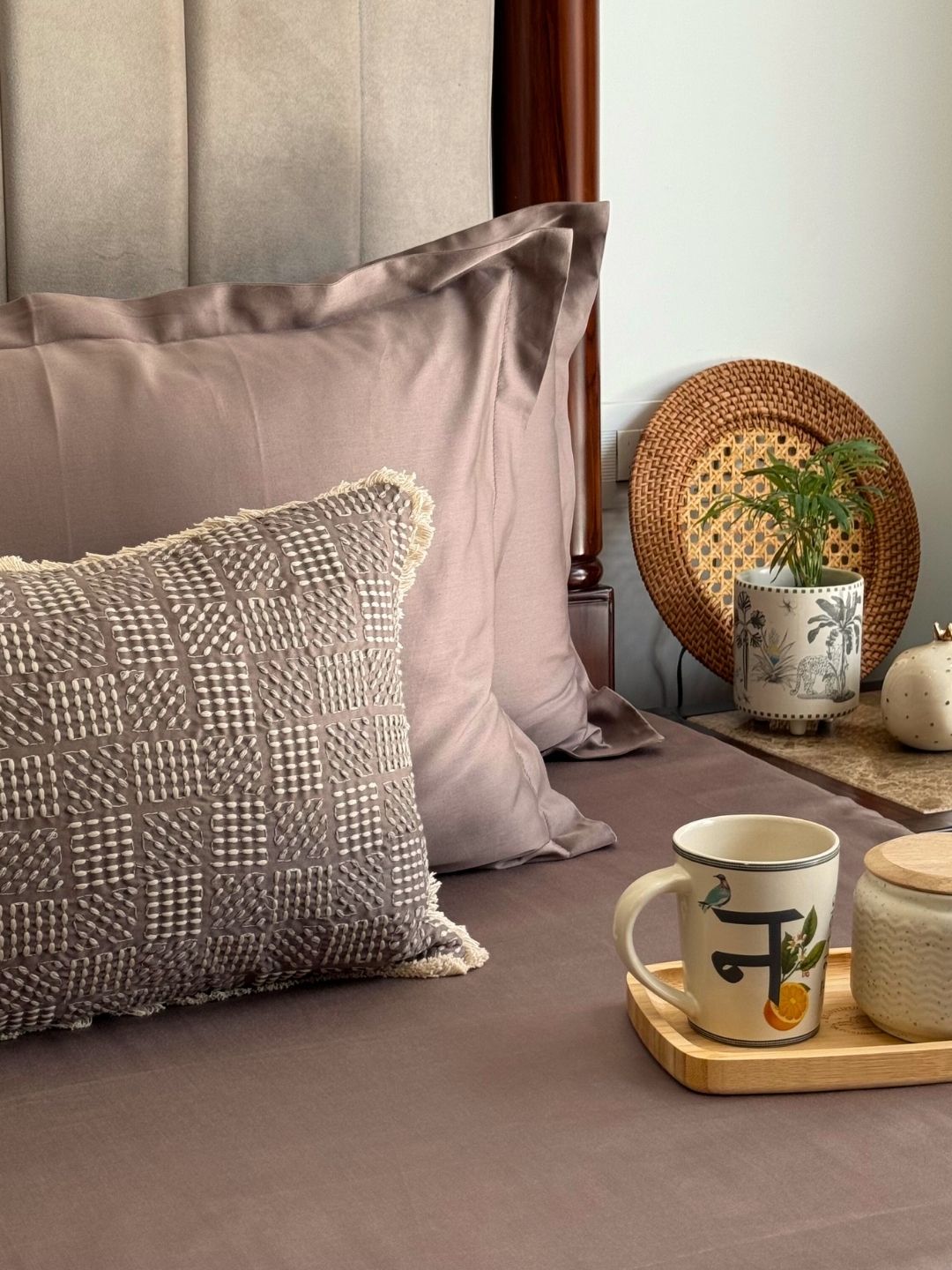 Seraph Taupe Treasure Bedsheet Set