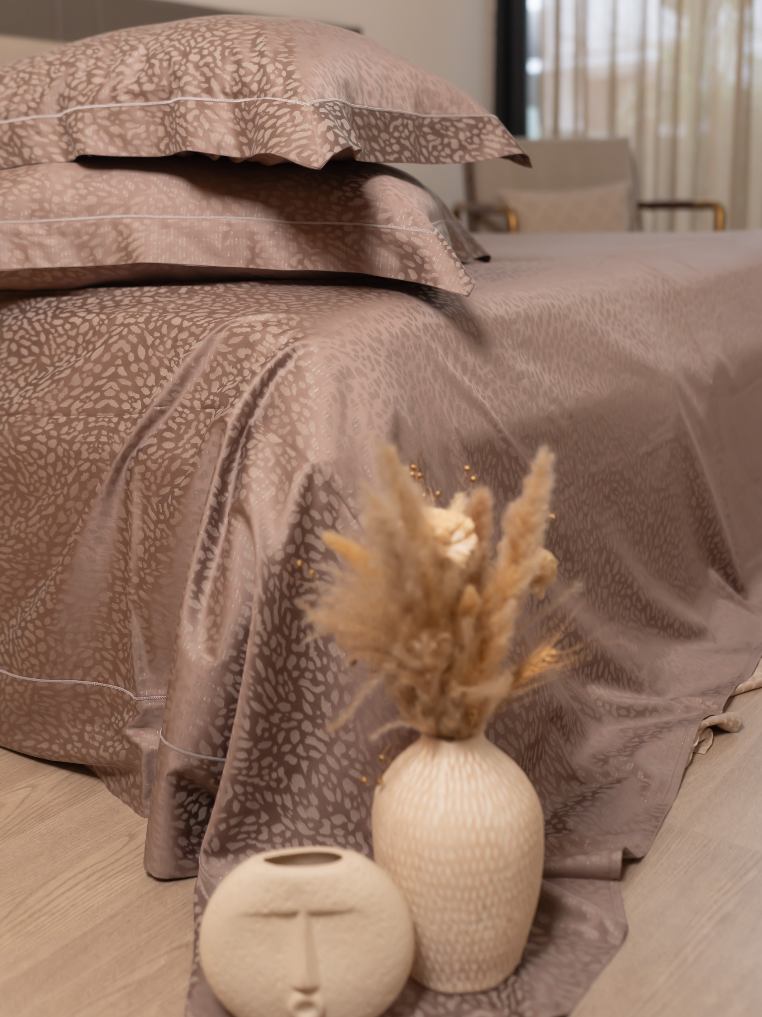 Passion Flower Premium Tencel Jacquard Bedsheet Set with Lace