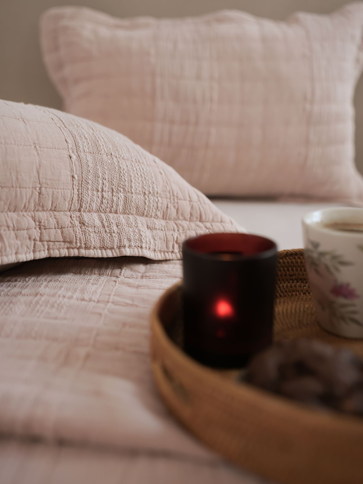 Auraile Buff Quilted Cotton Bedspread Set