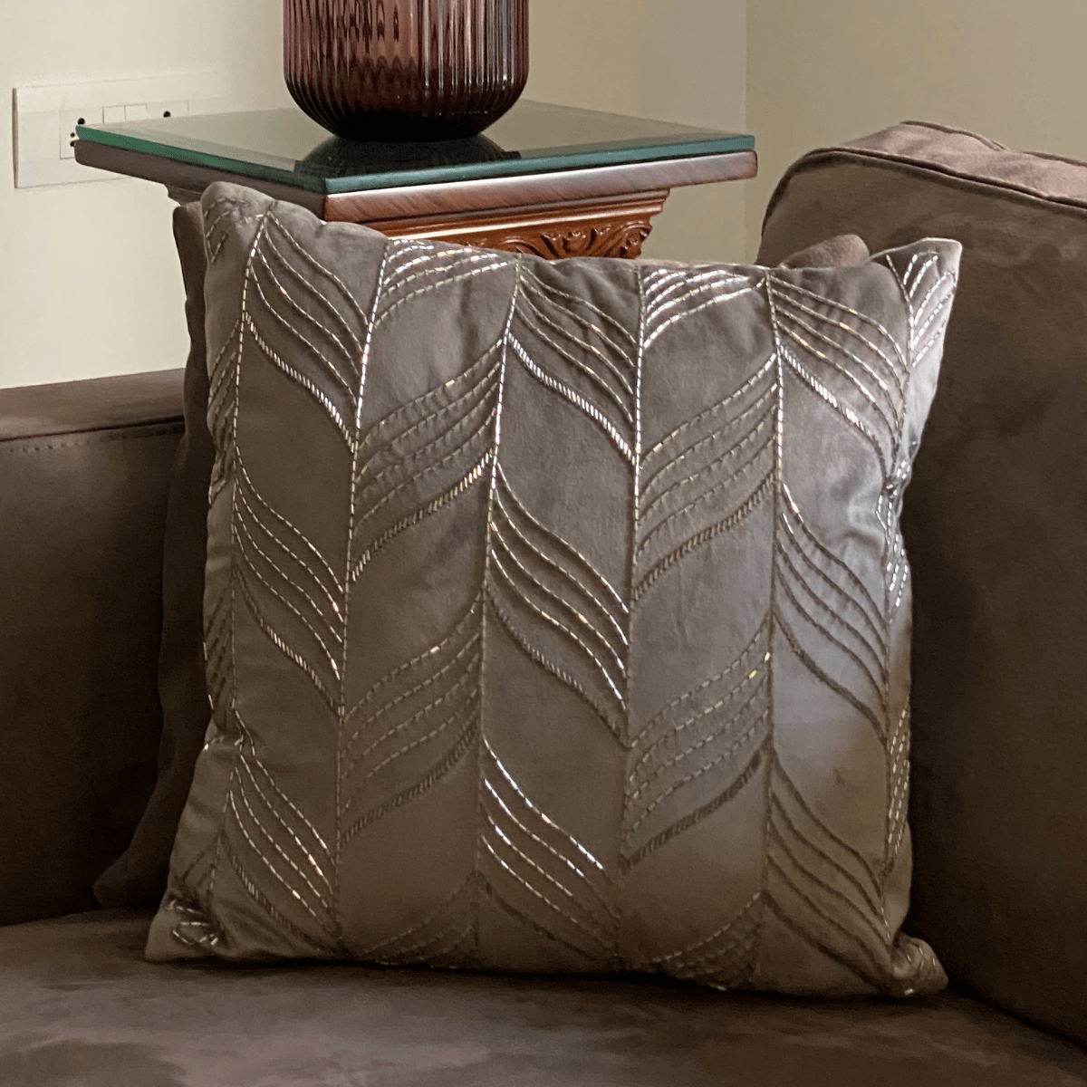 Staron Dark Grey Velvet Trousseau Set (13 PC Set)