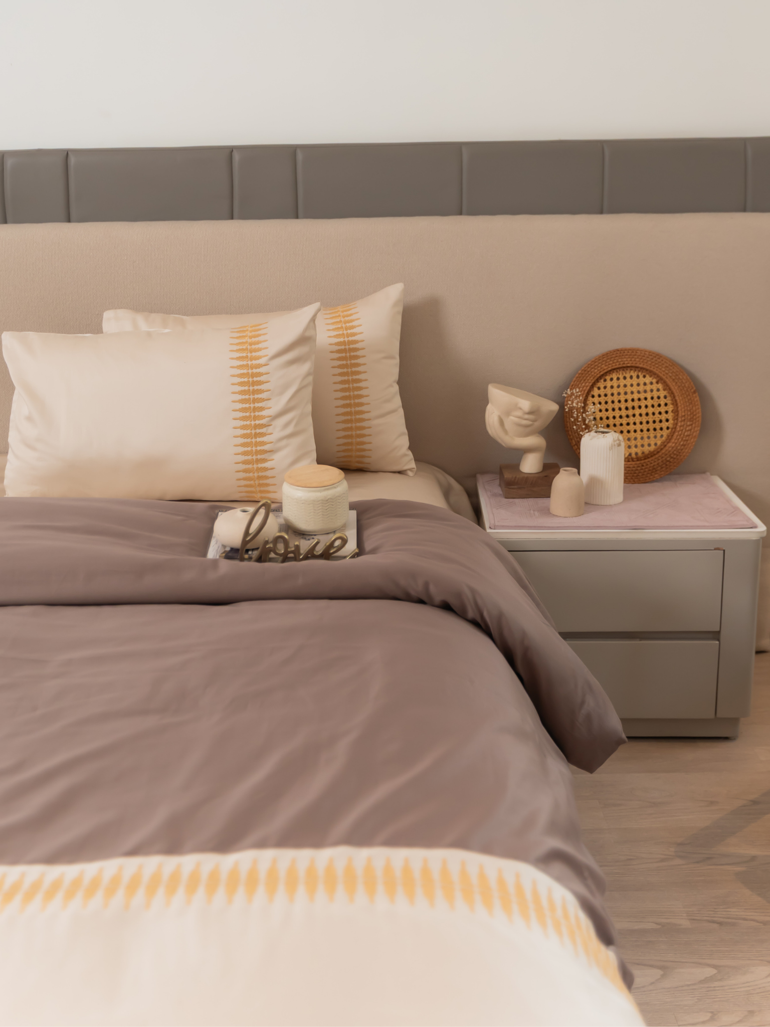 Stella Oats Beige Taupe Dreams Duvet Cover