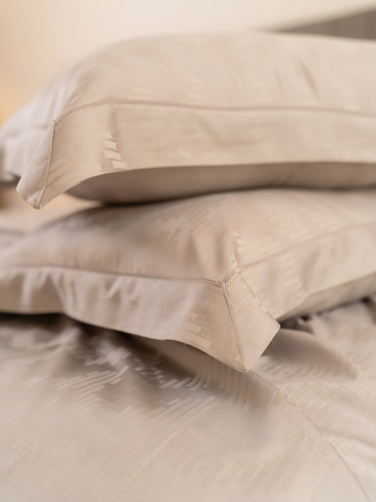 Twilight Silver Premium Tencel Jacquard Bedsheet Set with Lace