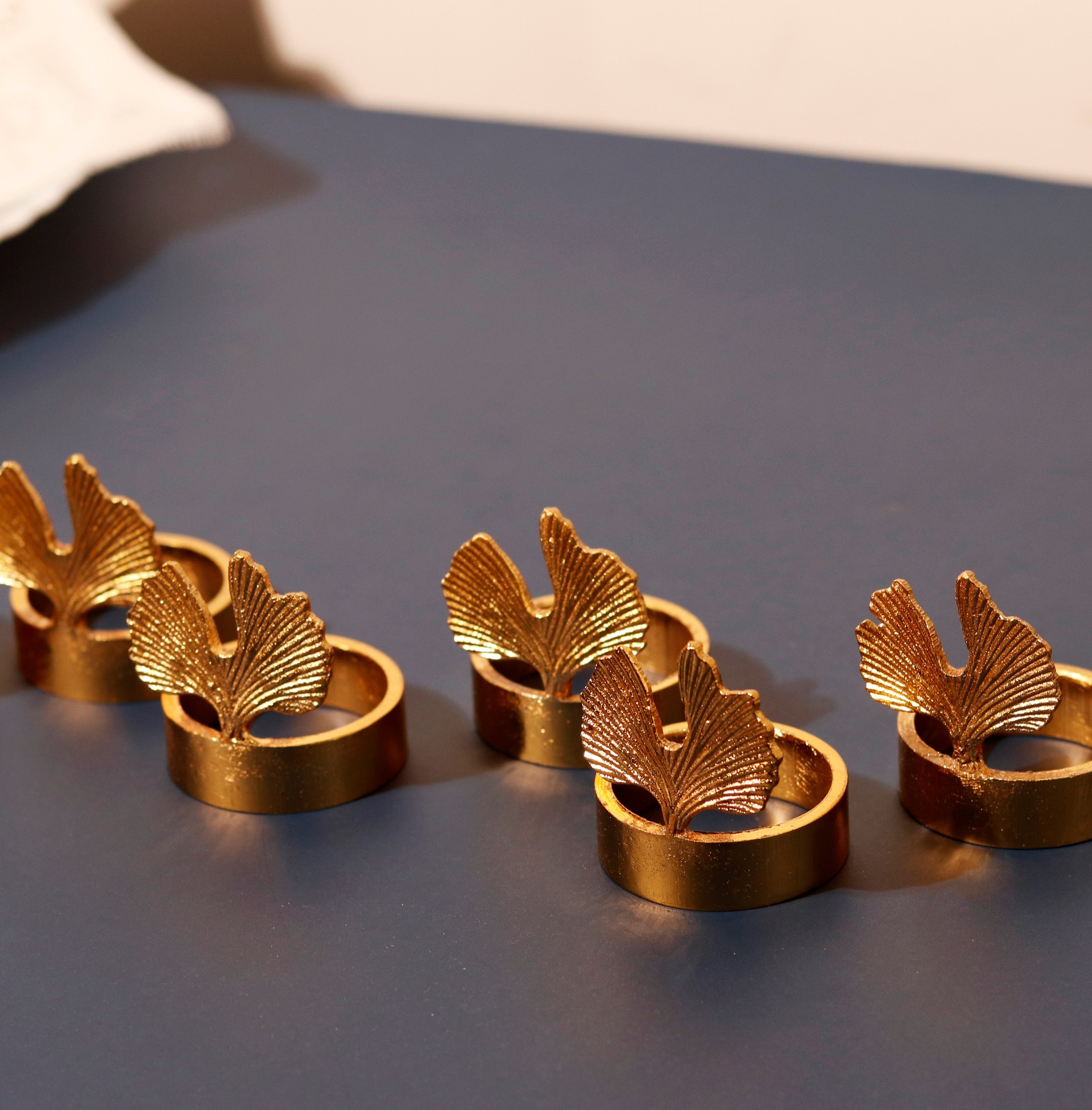 Gold Napkin Rings Set of Six