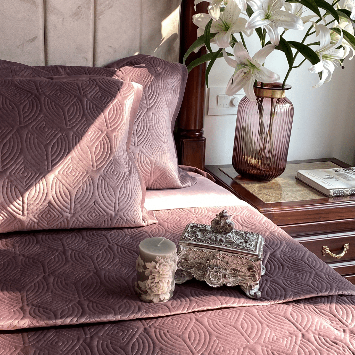 Dolce Lilac Velvet Bedspread