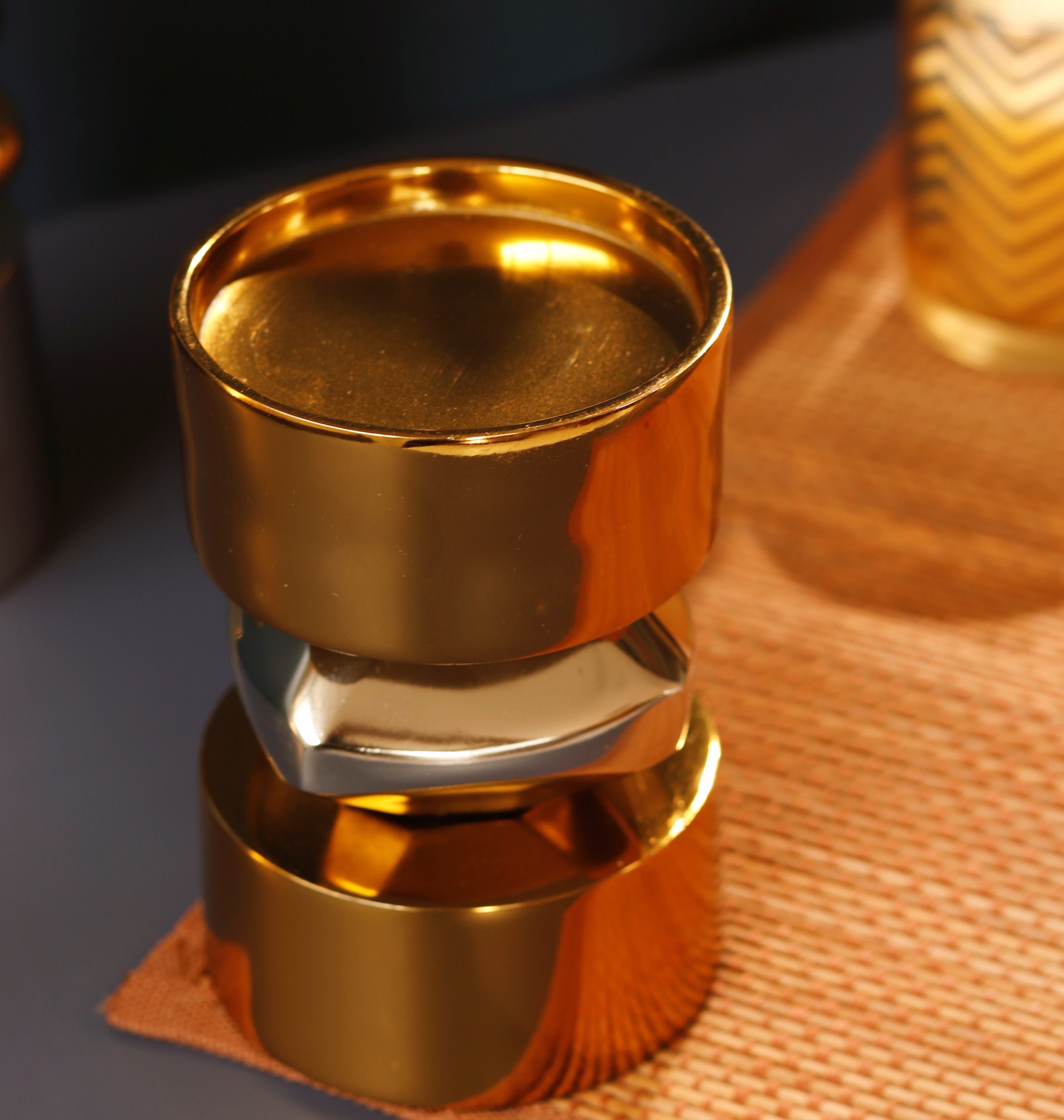 Gold & Nickel Metal Candle Stand