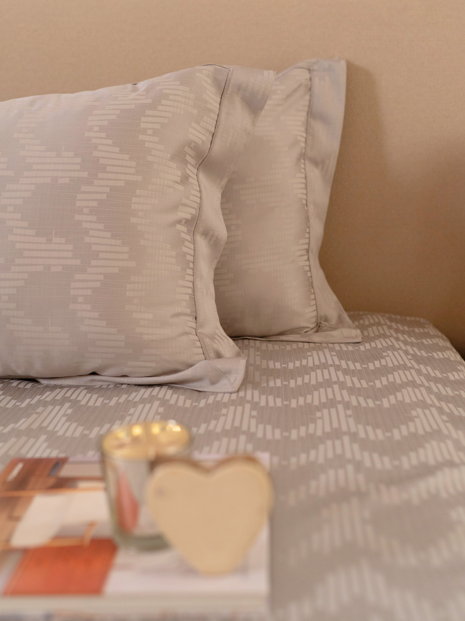 Twilight Silver Premium Tencel Jacquard Bedsheet Set with Lace