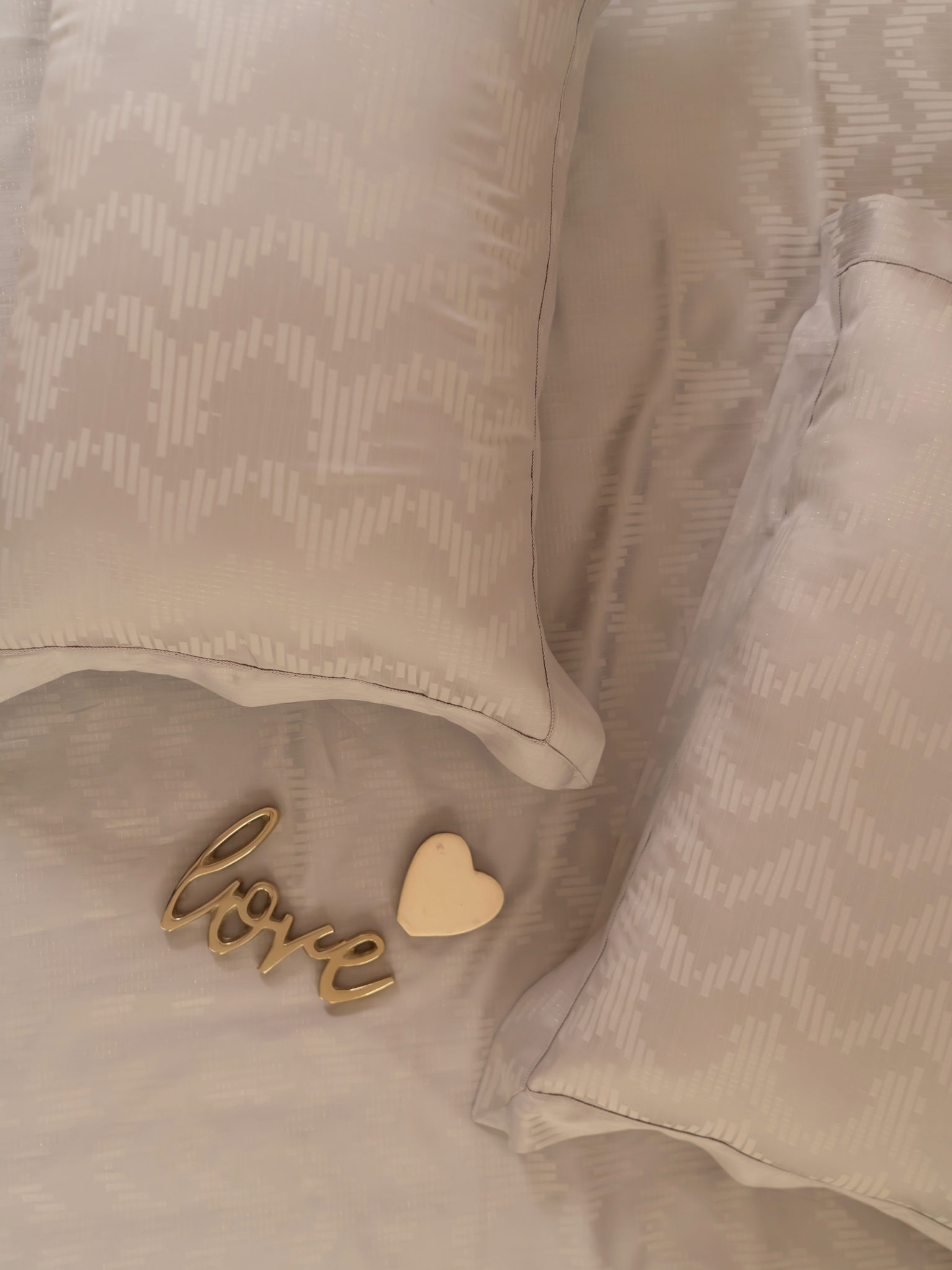 Twilight Silver Premium Tencel Jacquard Bedsheet Set with Lace