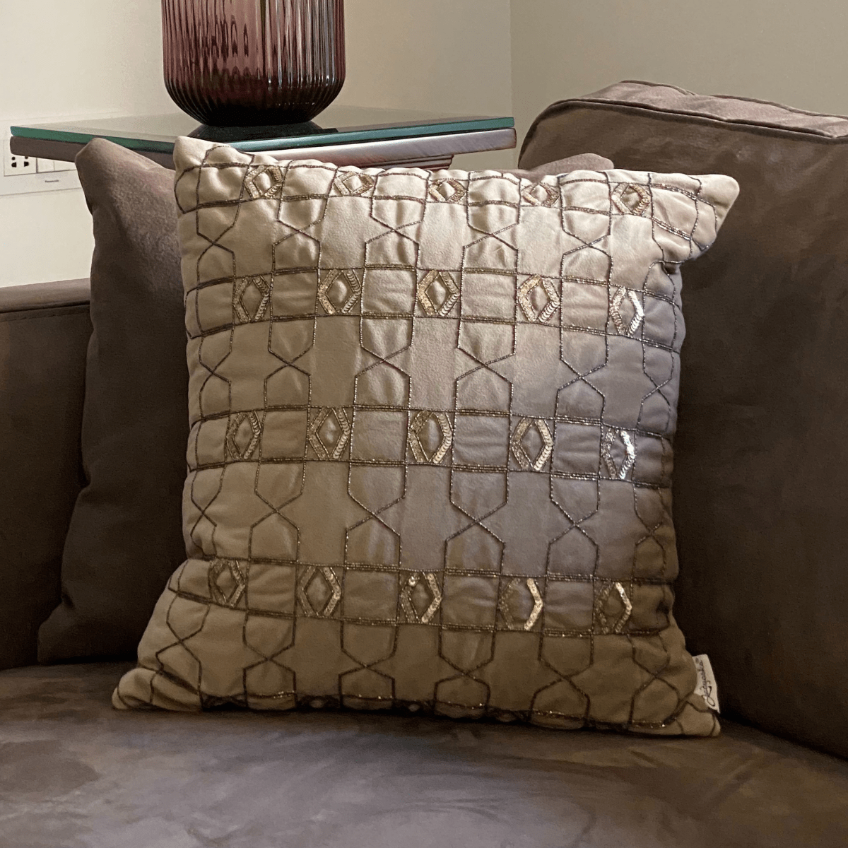 Decorative Symphony Cinnamon Velvet Cushion Cover 16x16