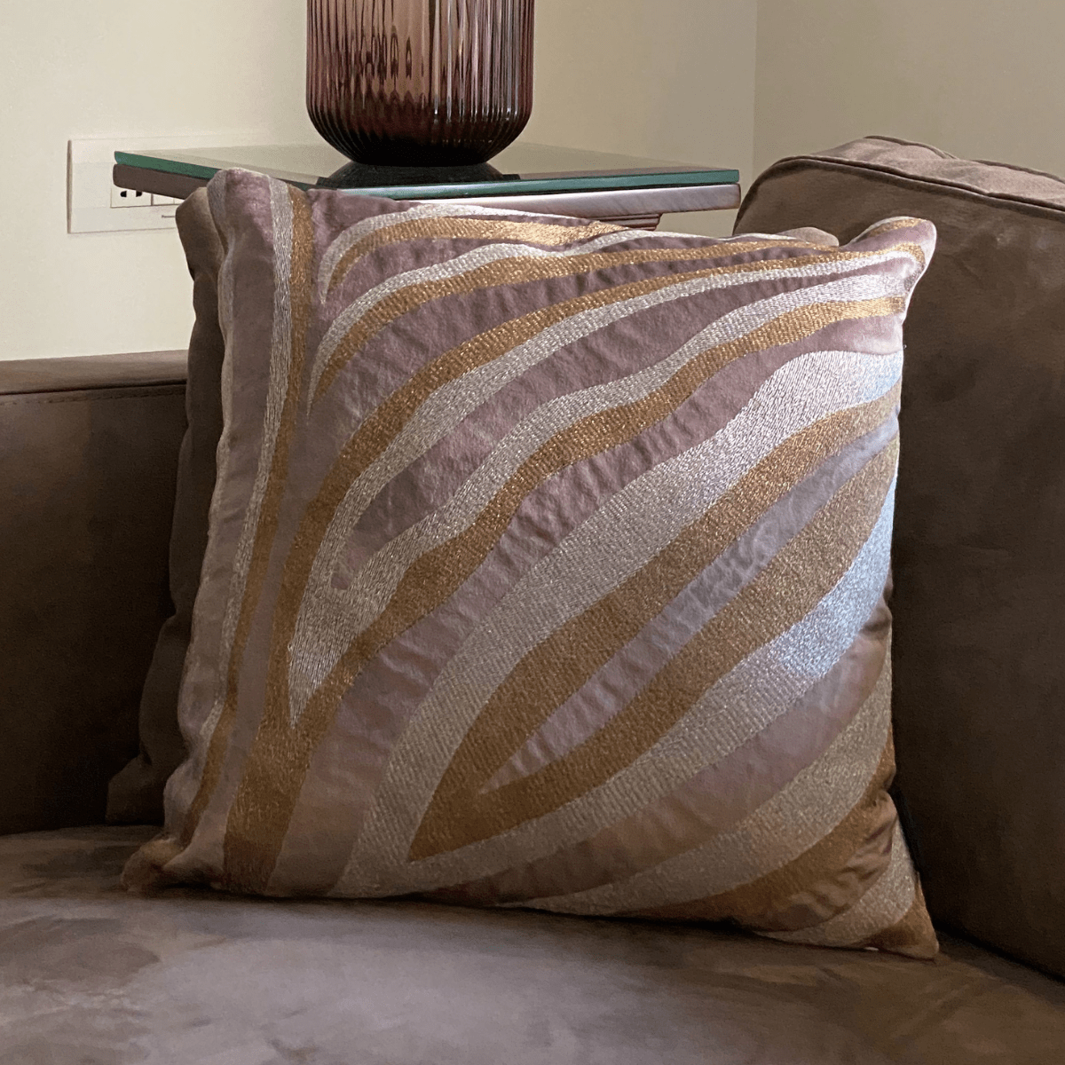 Decorative Sparkle Dark Grey Velvet Cushion Cover 16x16