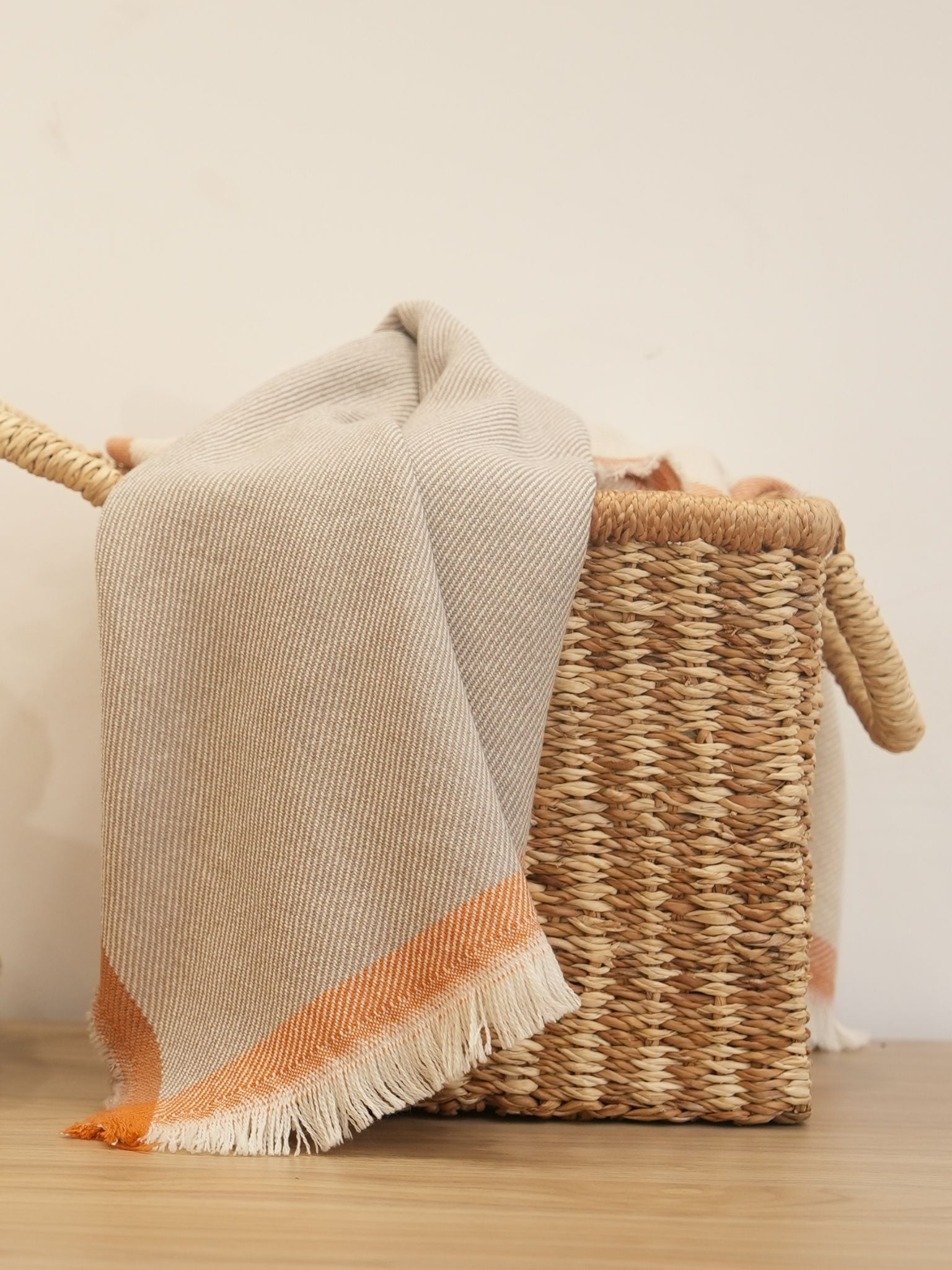 Beige Mocha Cashmere Woolen Throw