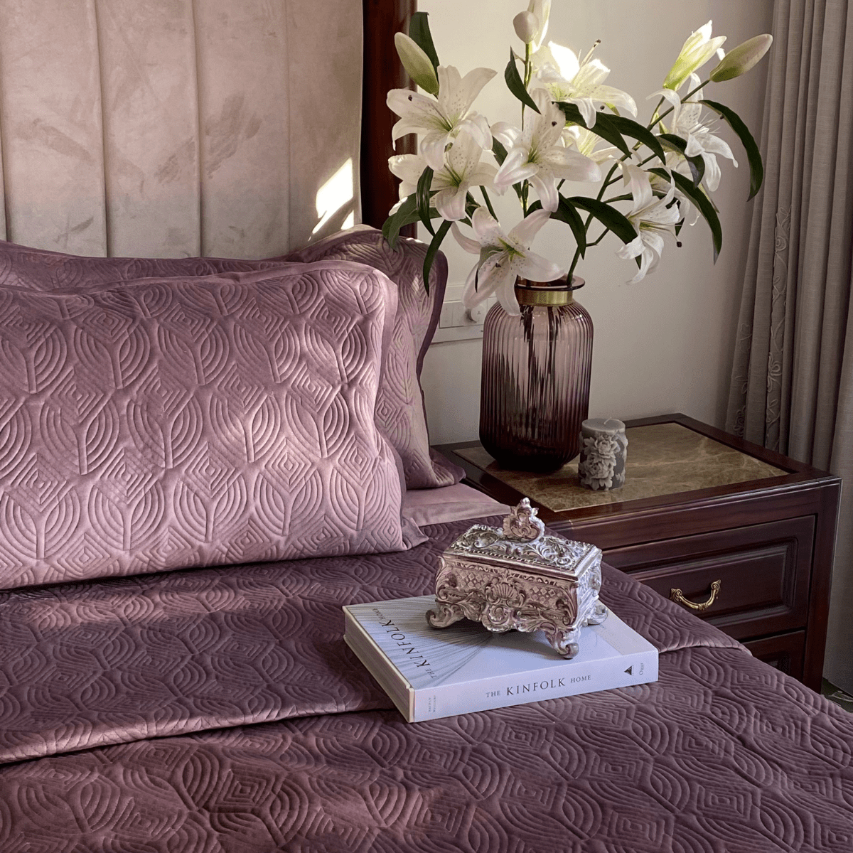 Dolce Lilac Velvet Bedspread