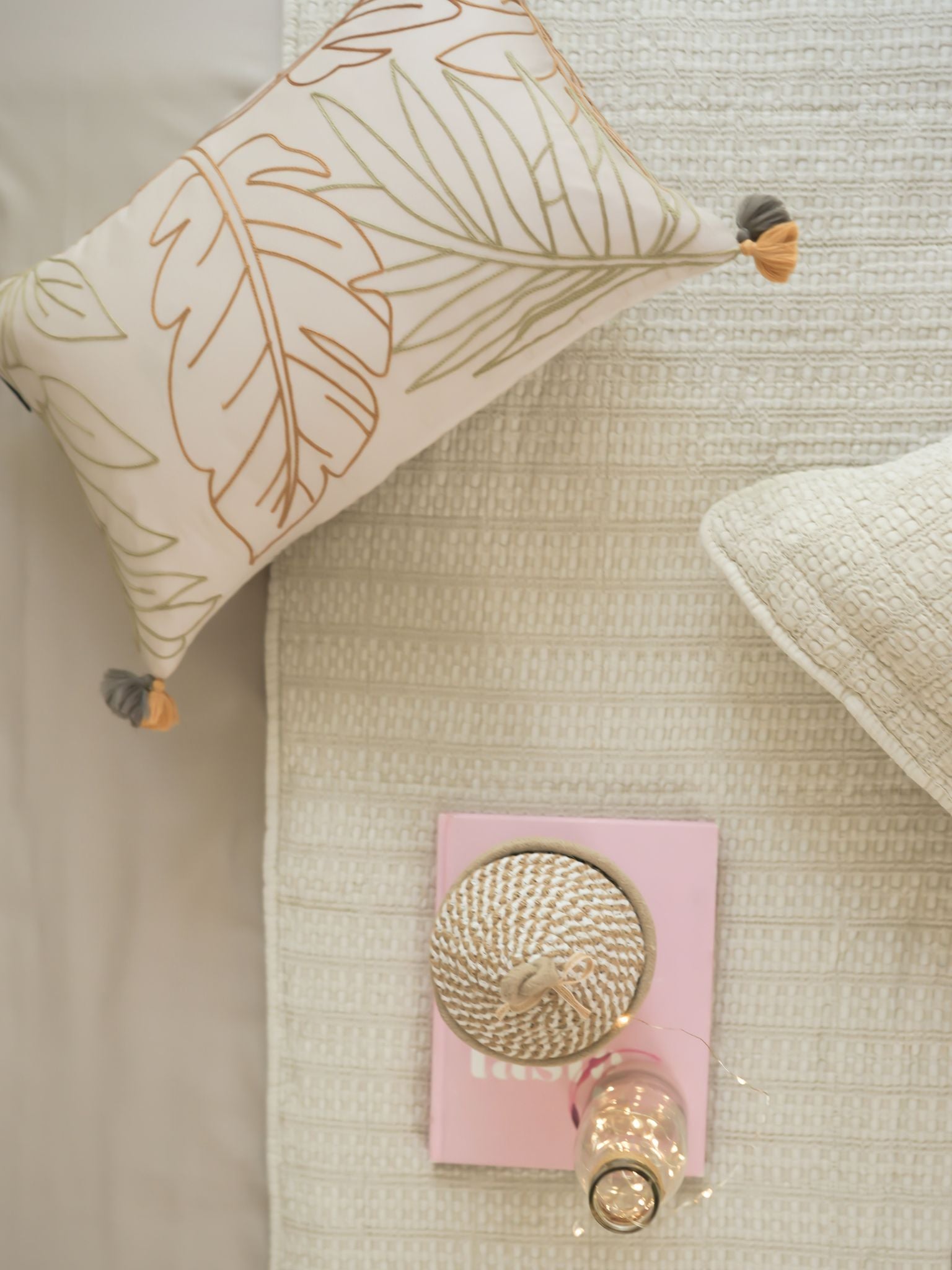 Serra Beige Cotton Bedding Set (8 PC Set)