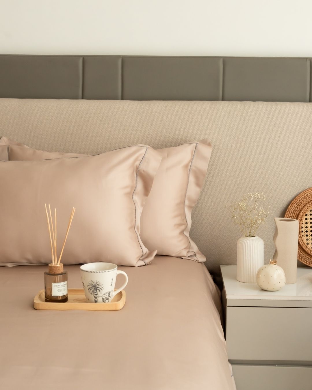 French Rose Tencel Bedsheet Set with Lace