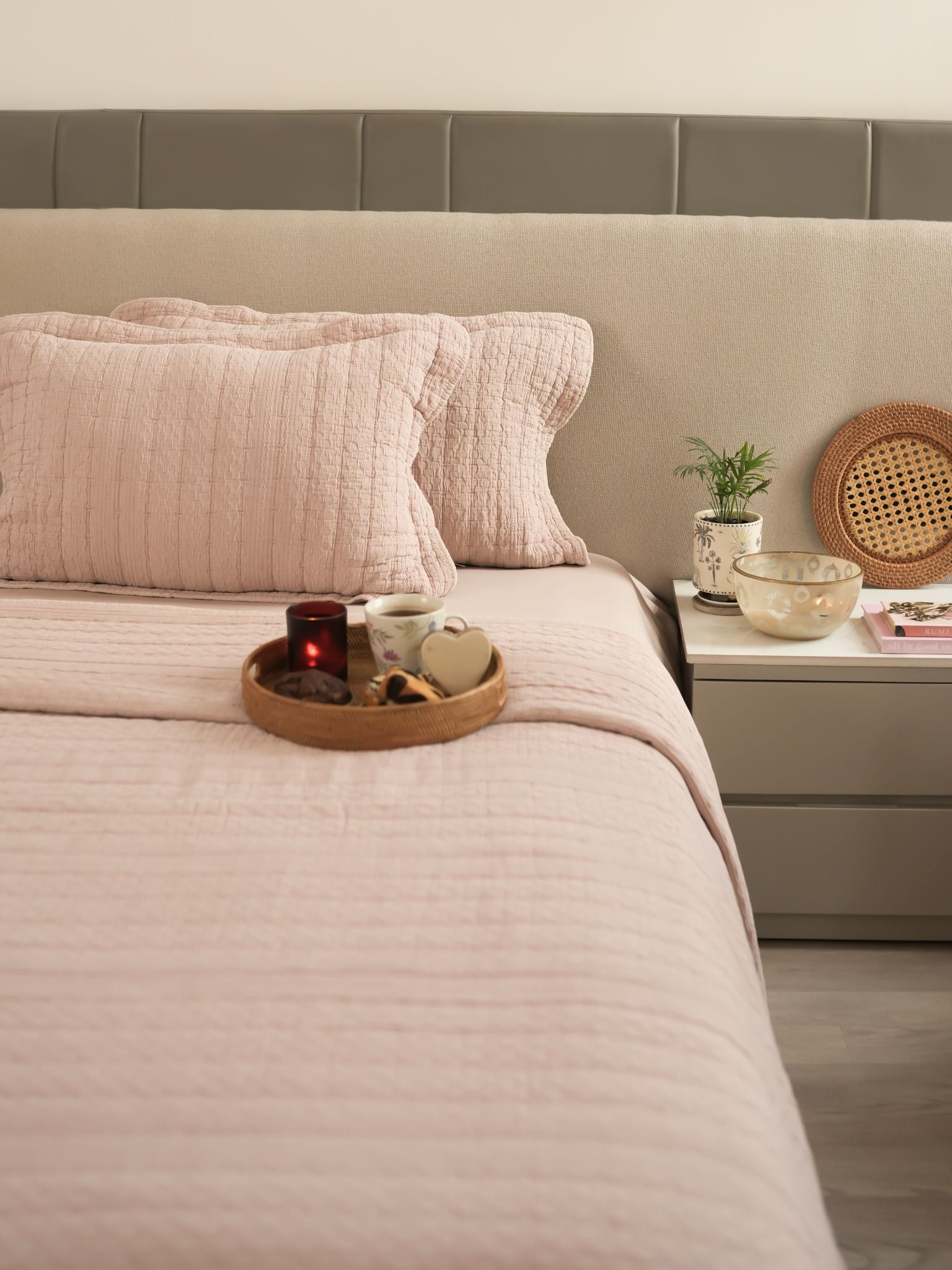 Nuance Buff Cotton Bedding Set (8 PC Set)