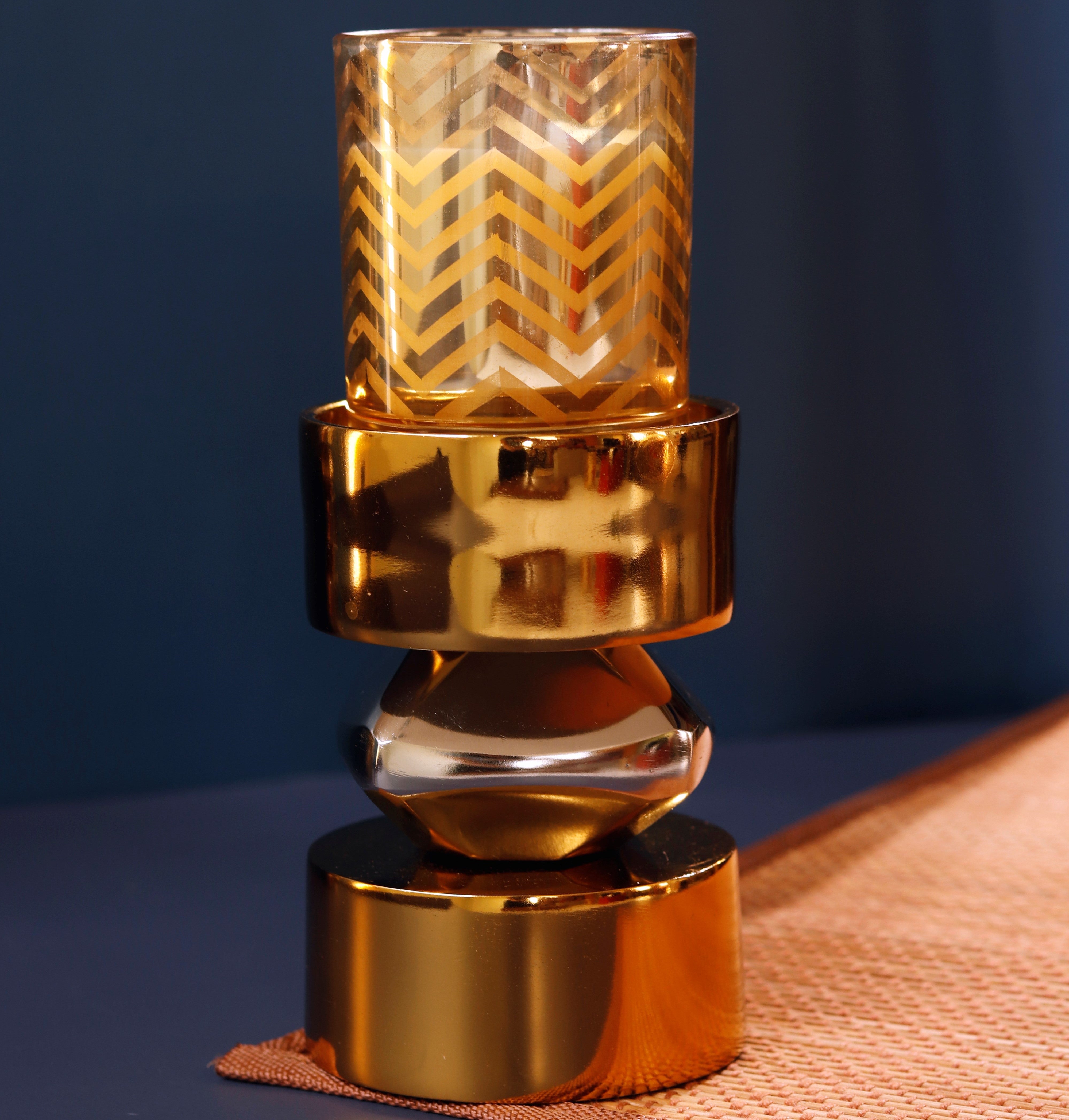 Gold & Nickel Metal Candle Stand