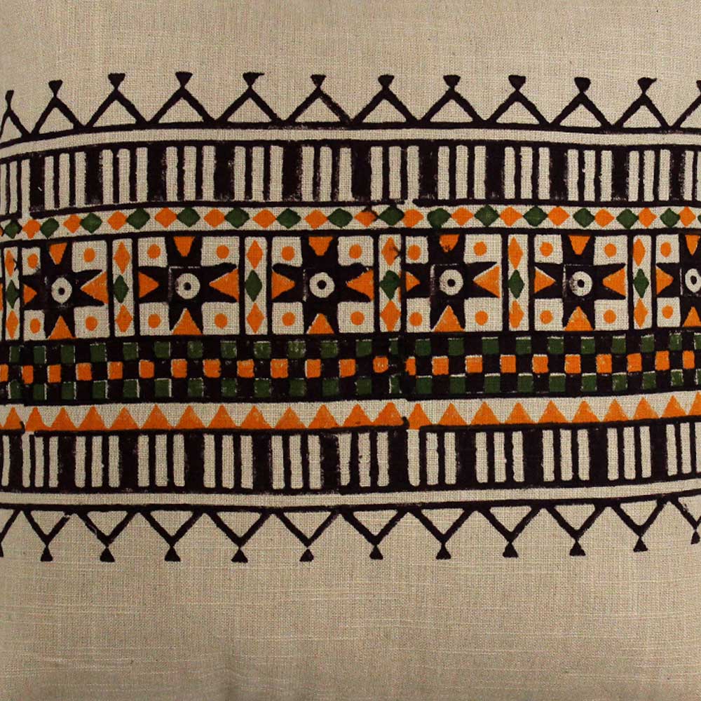 Printed Designer Cotton Cushion Covers Ivory Color 1 Piece (16" X 16")…