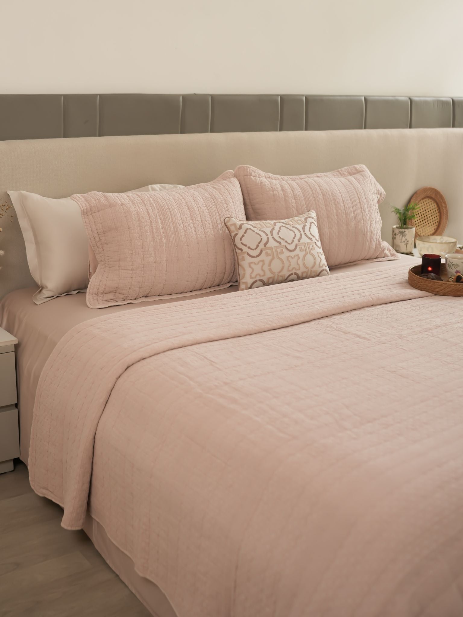 Nuance Buff Cotton Bedding Set (8 PC Set)