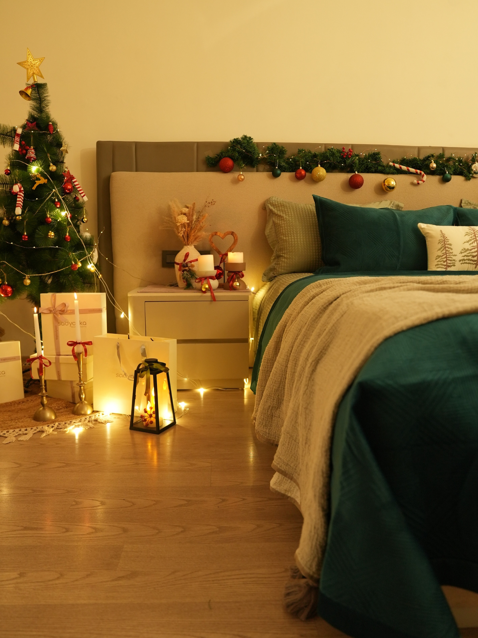 Bonito Emerald Green Velvet Sage Tencel Christmas Bedding Set