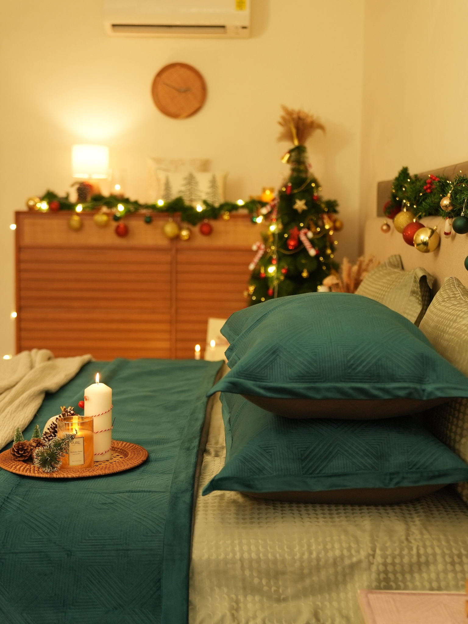 Bonito Emerald Green Velvet Sage Tencel Christmas Bedding Set