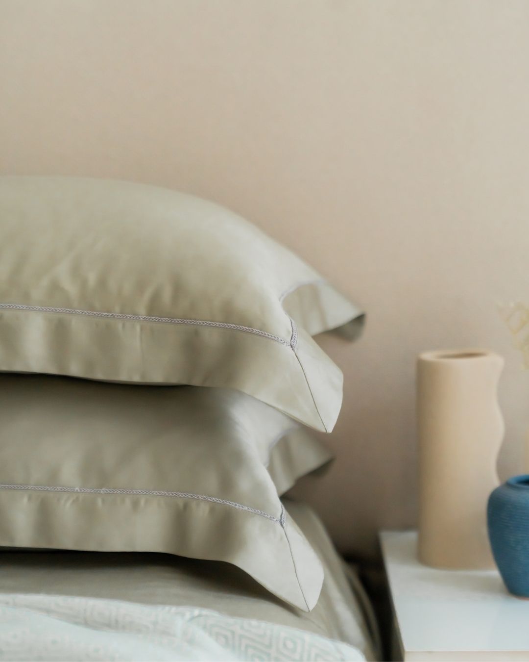 Pistachio Tencel Bedsheet Set with Lace