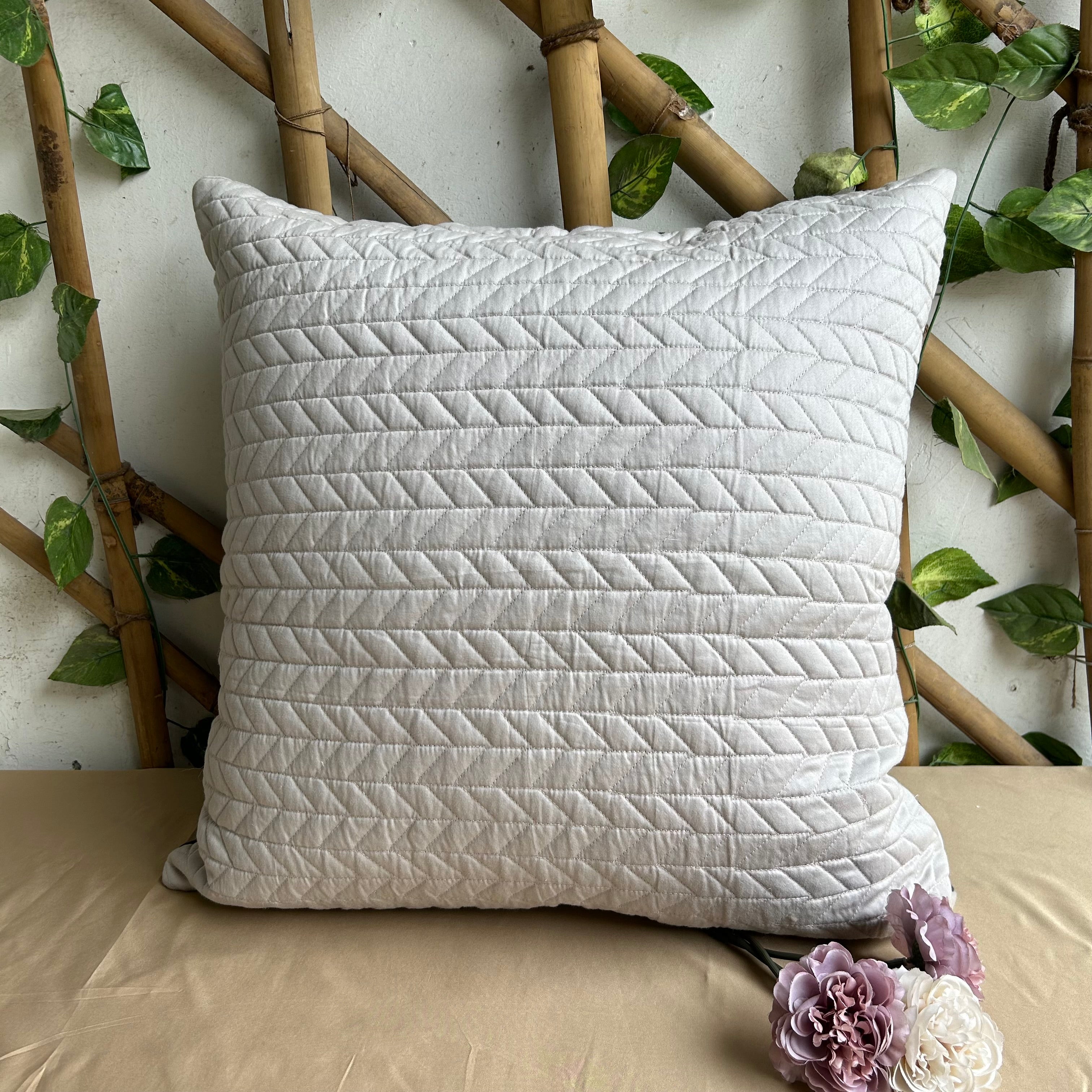 Navy and Grey Quilted Reversible Cotton Euro Sham