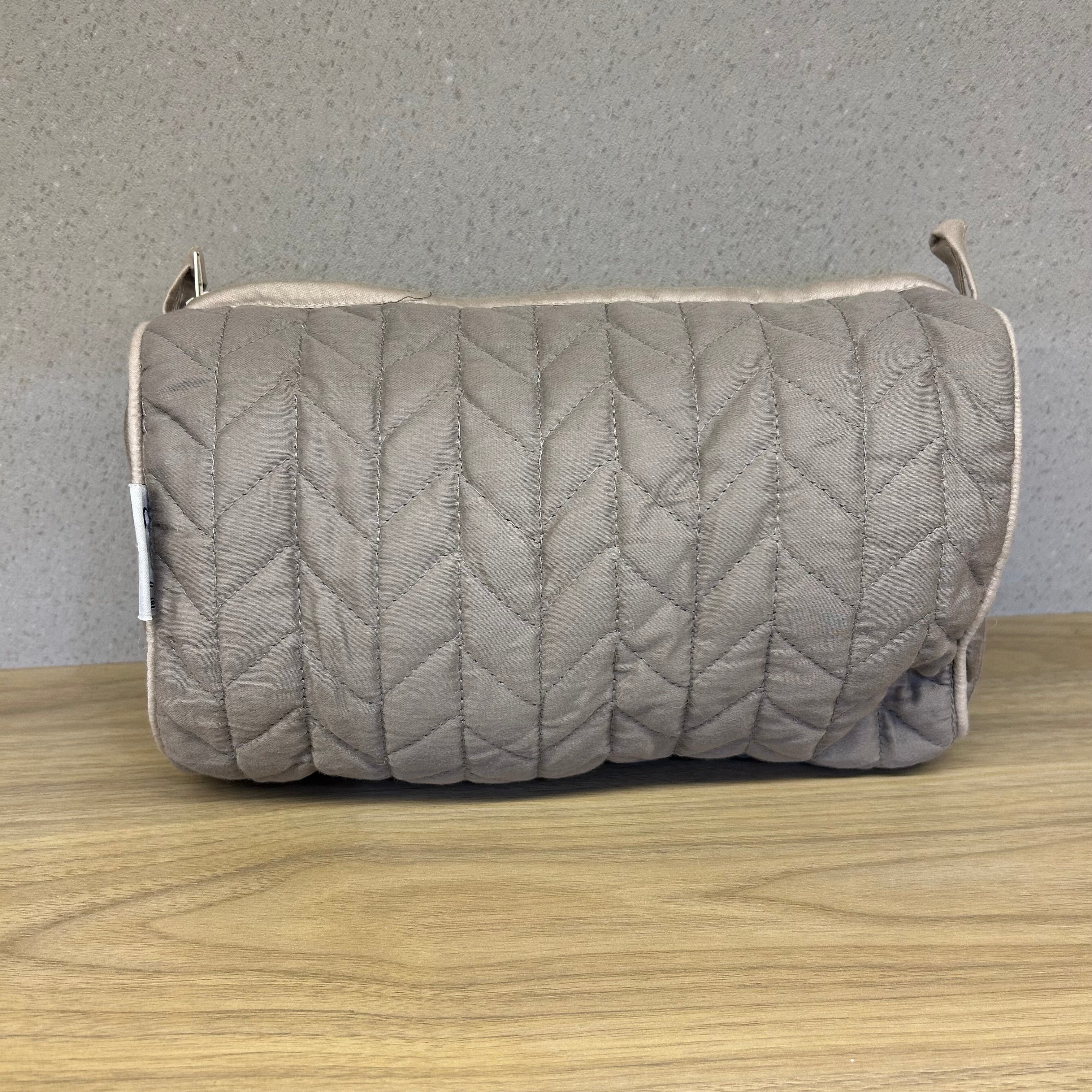 Quilted Olive Grey Cotton Large Size Wedding Jewelry Pouch / Cosmetic / Make Up Case Multifunction Storage (Copy)