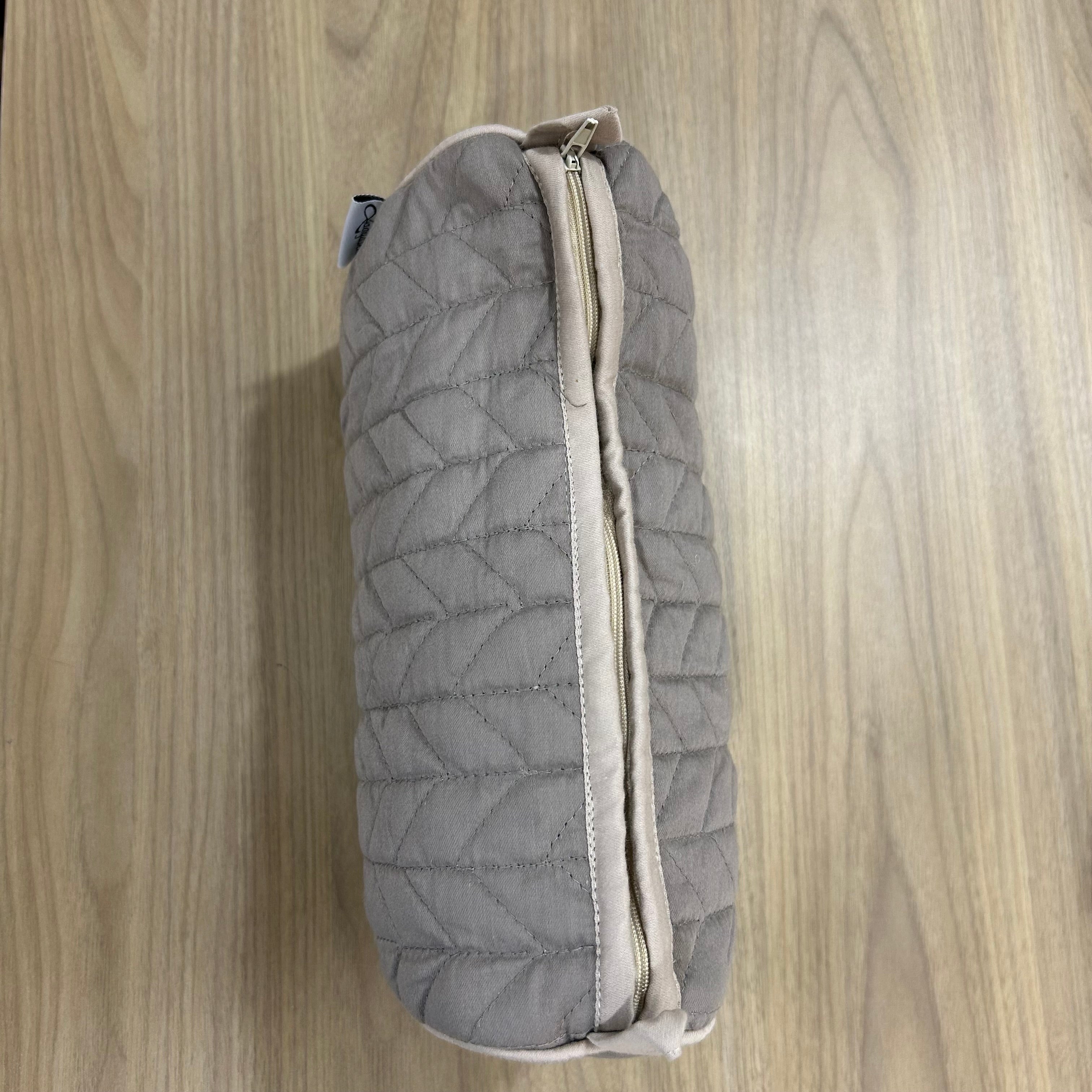 Quilted Olive Grey Cotton Large Size Wedding Jewelry Pouch / Cosmetic / Make Up Case Multifunction Storage (Copy)