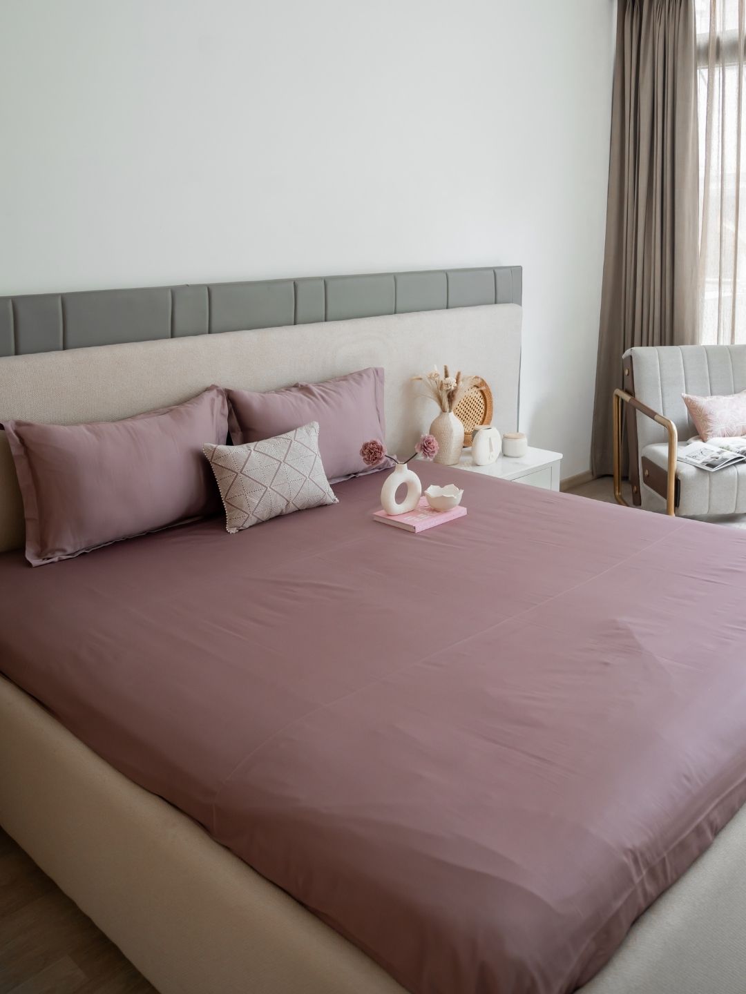 Cascade Old Rose Treasure Bedsheet Set