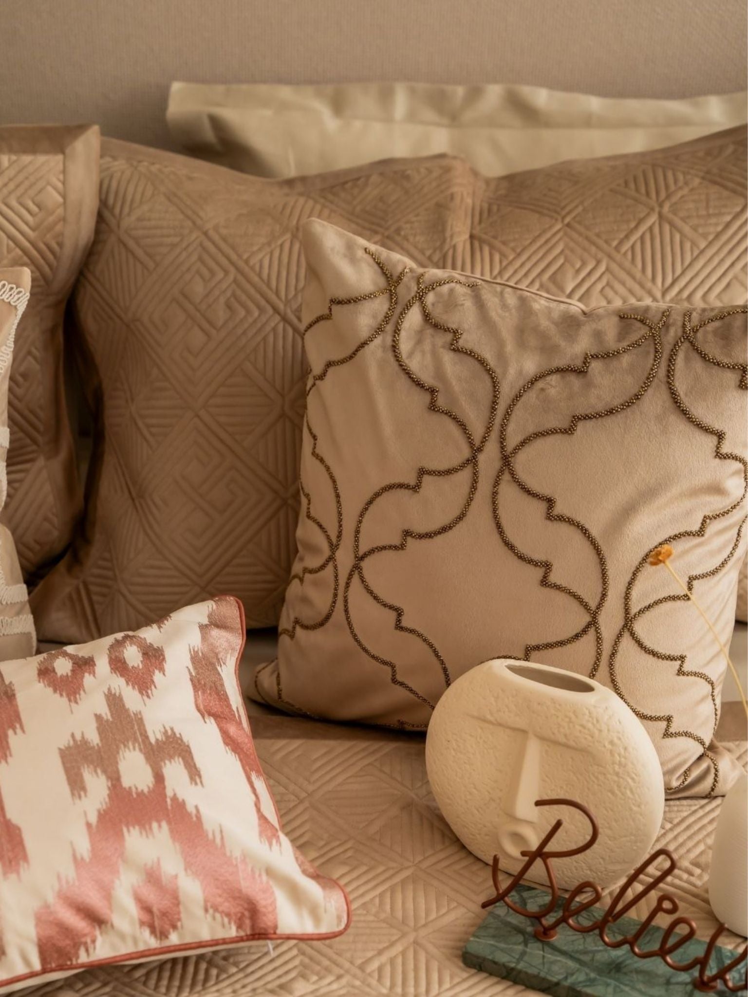 Isla Champagne Gold Velvet Trousseau Set (10 PC Set)
