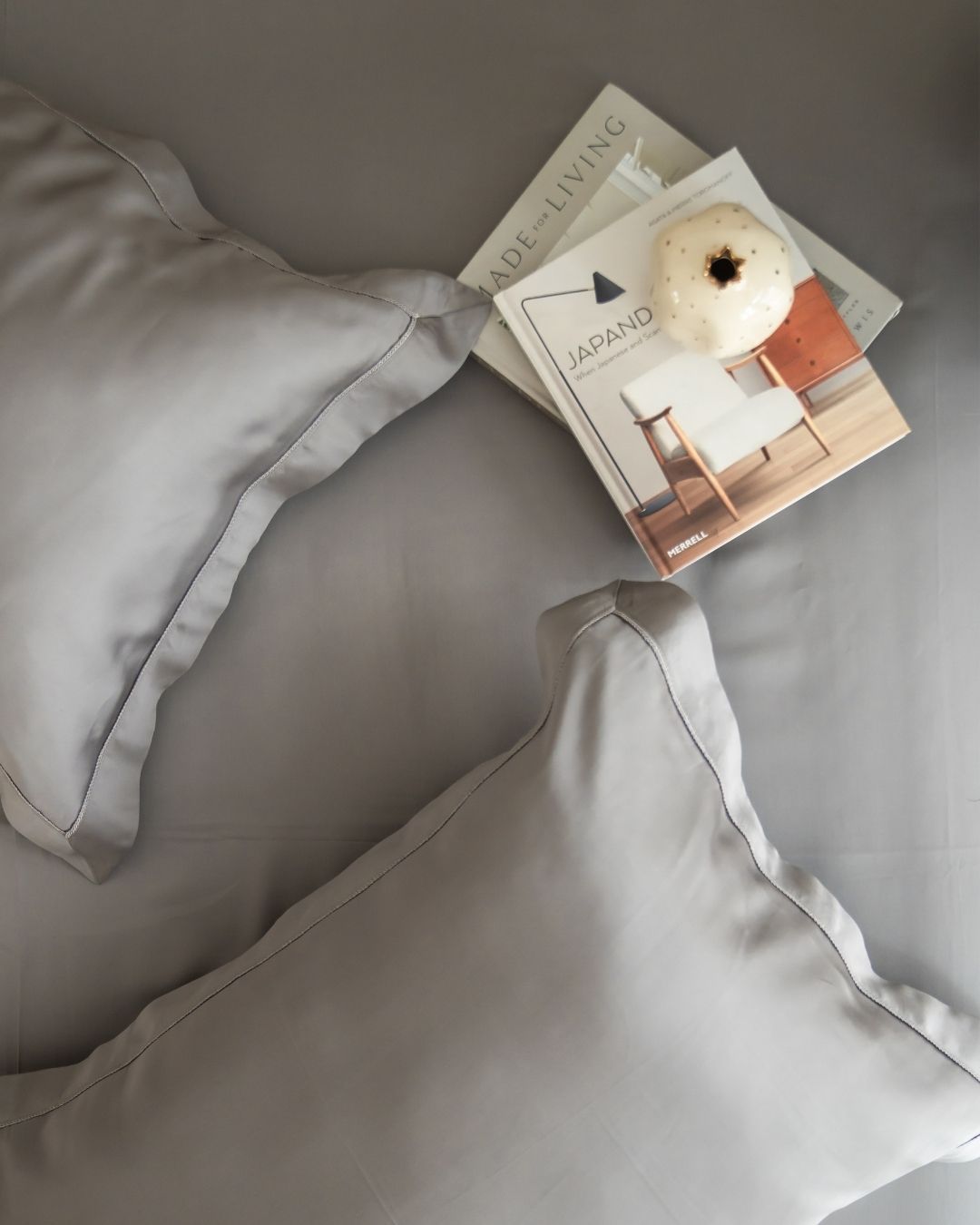 Stone Tencel Bedsheet Set with Lace