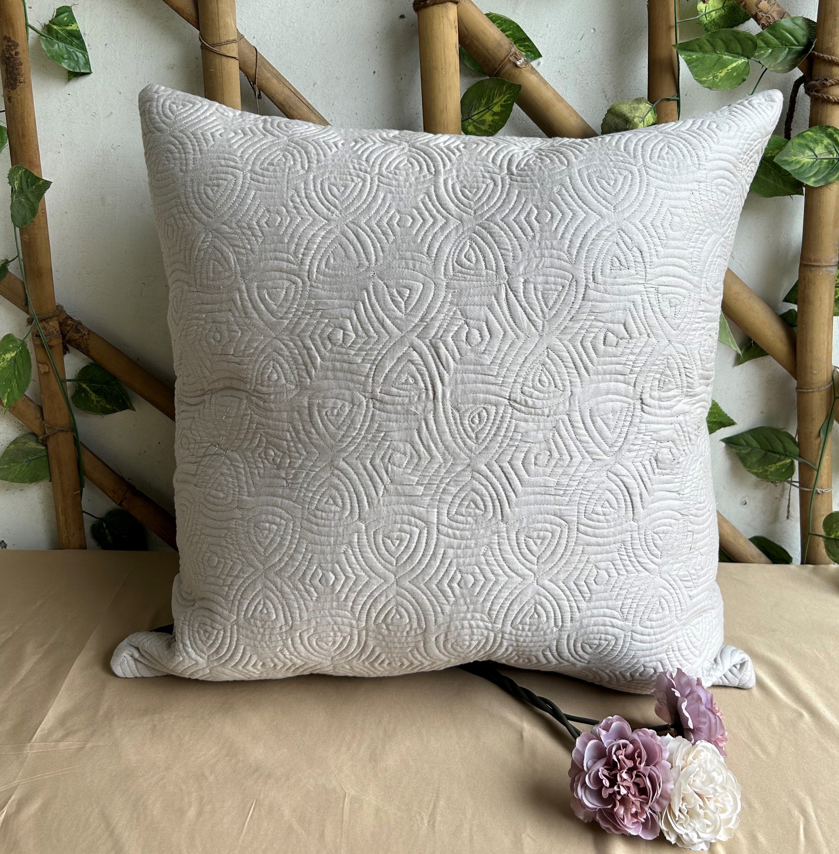 Dark Grey and Grey Quilted Reversible Cotton Euro Sham