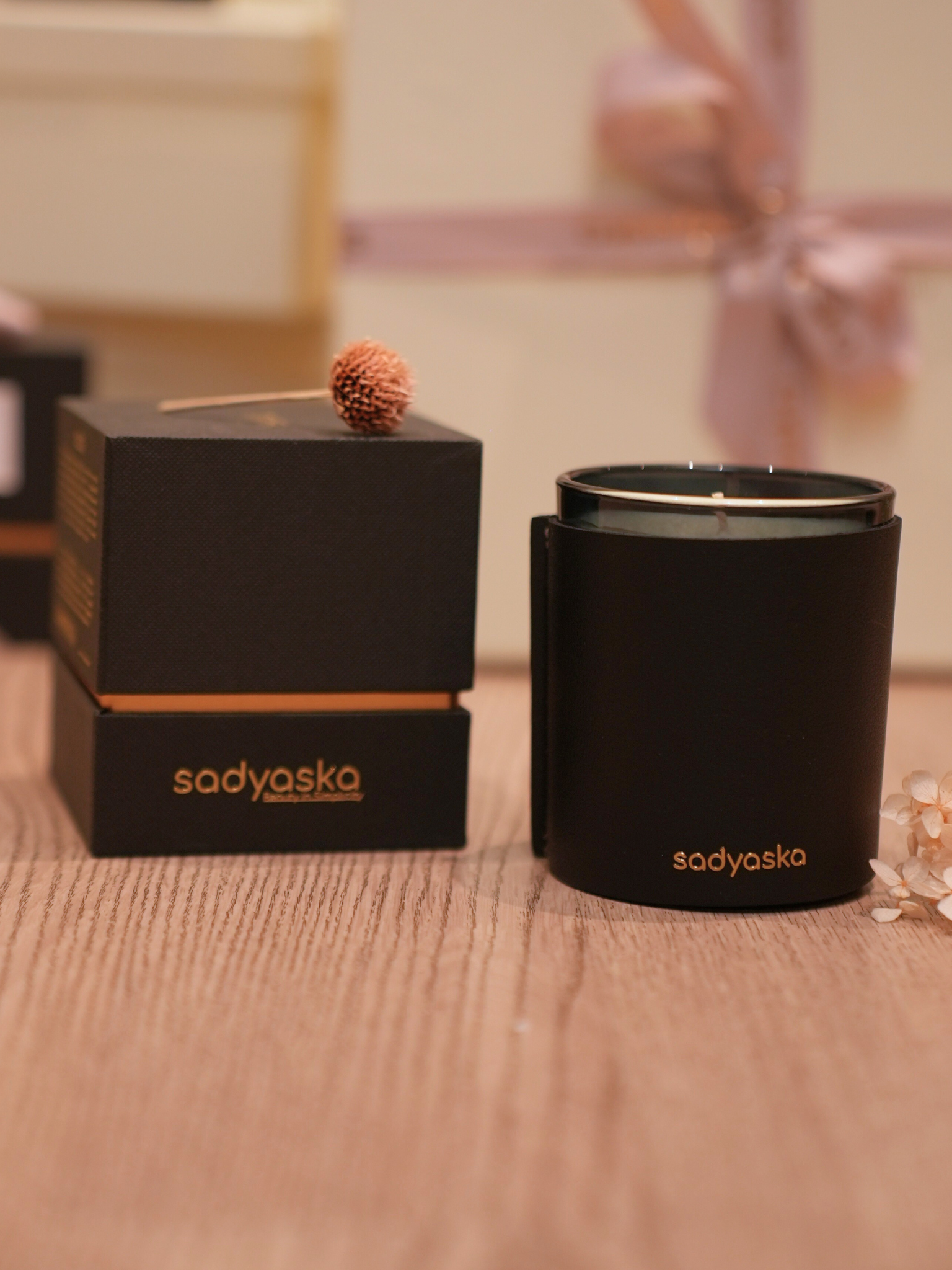 Sadyaska Nordic Pine Scented Candle -Black Leather