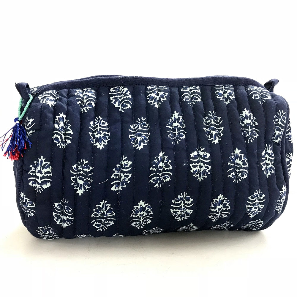 Blue Handmade Zipper Purse Pen Storage Organizer Pouche Home Vintage Cosmetic Case